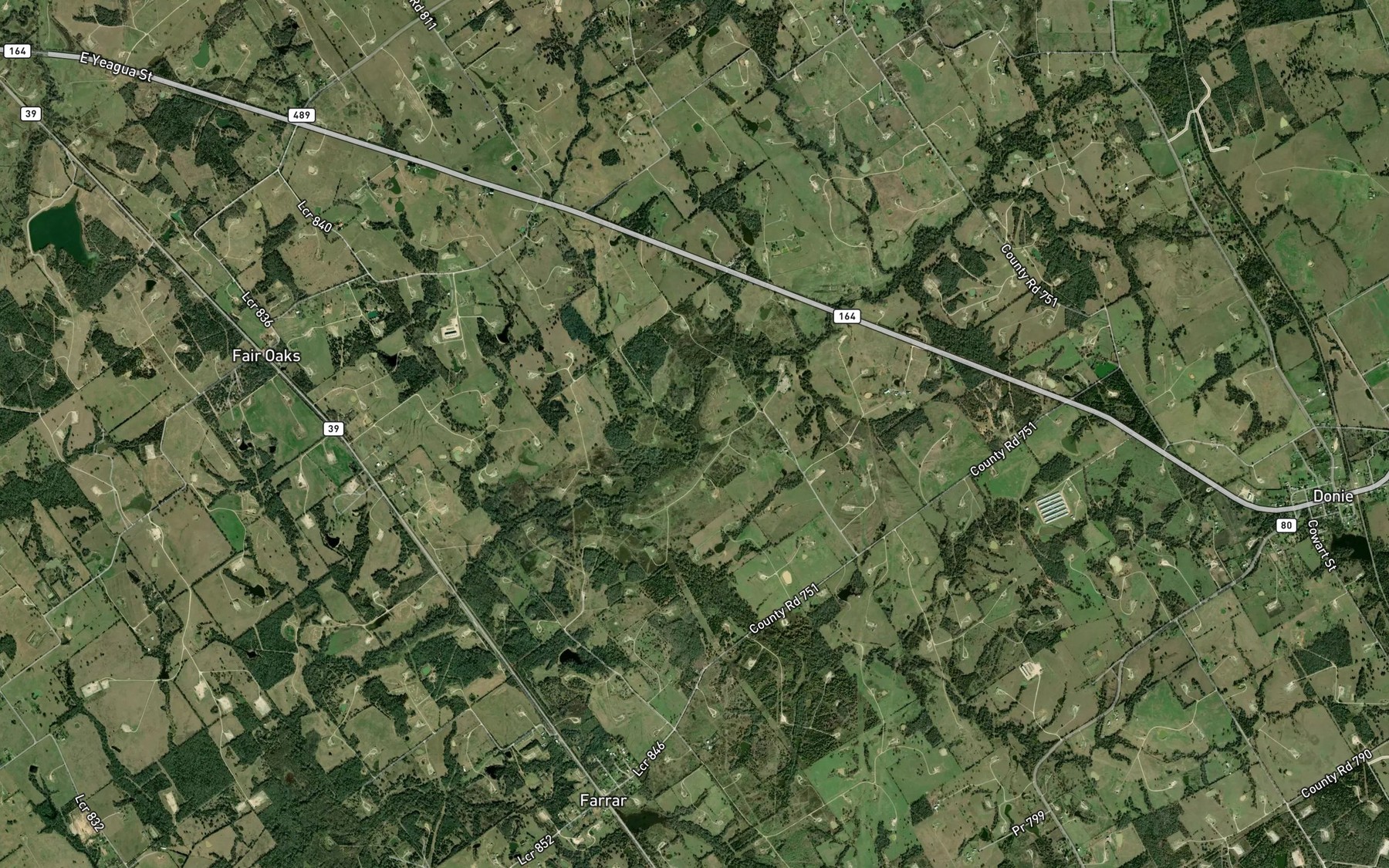 Satellite map of the Pinoak Creek