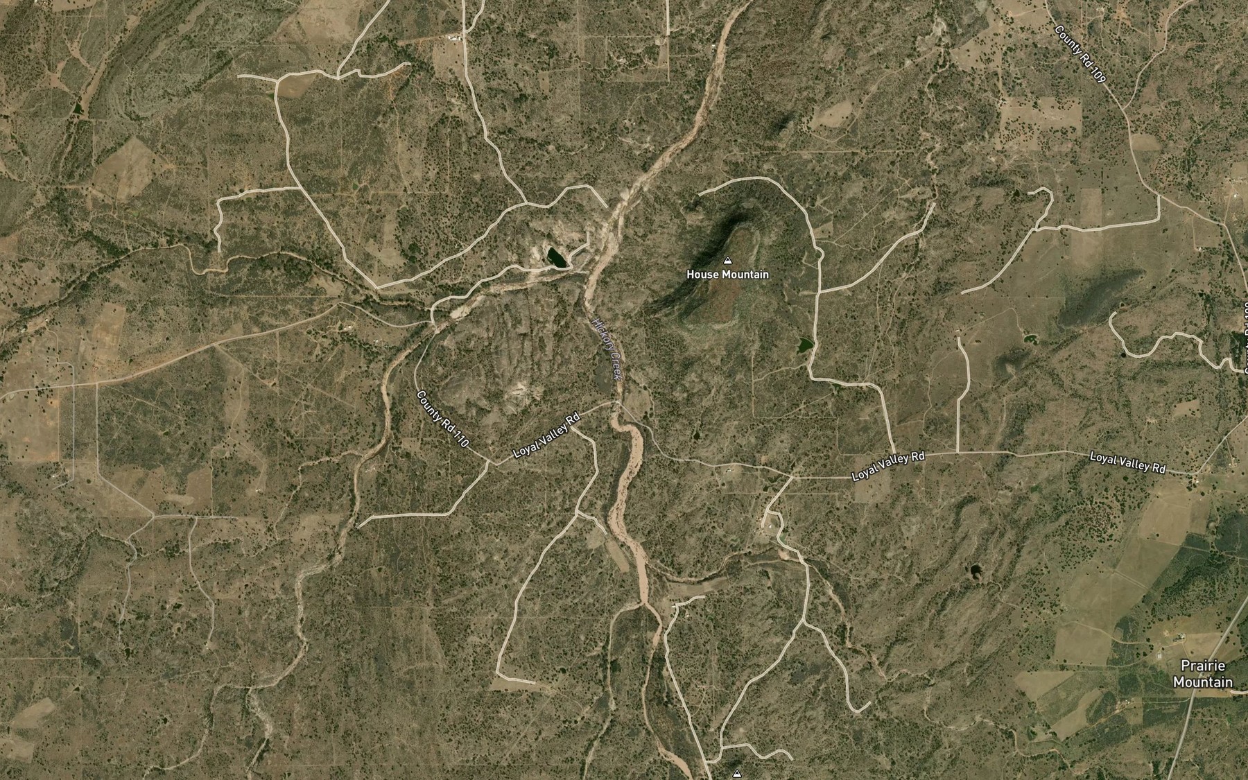 Satellite map of the House Mountain Spring