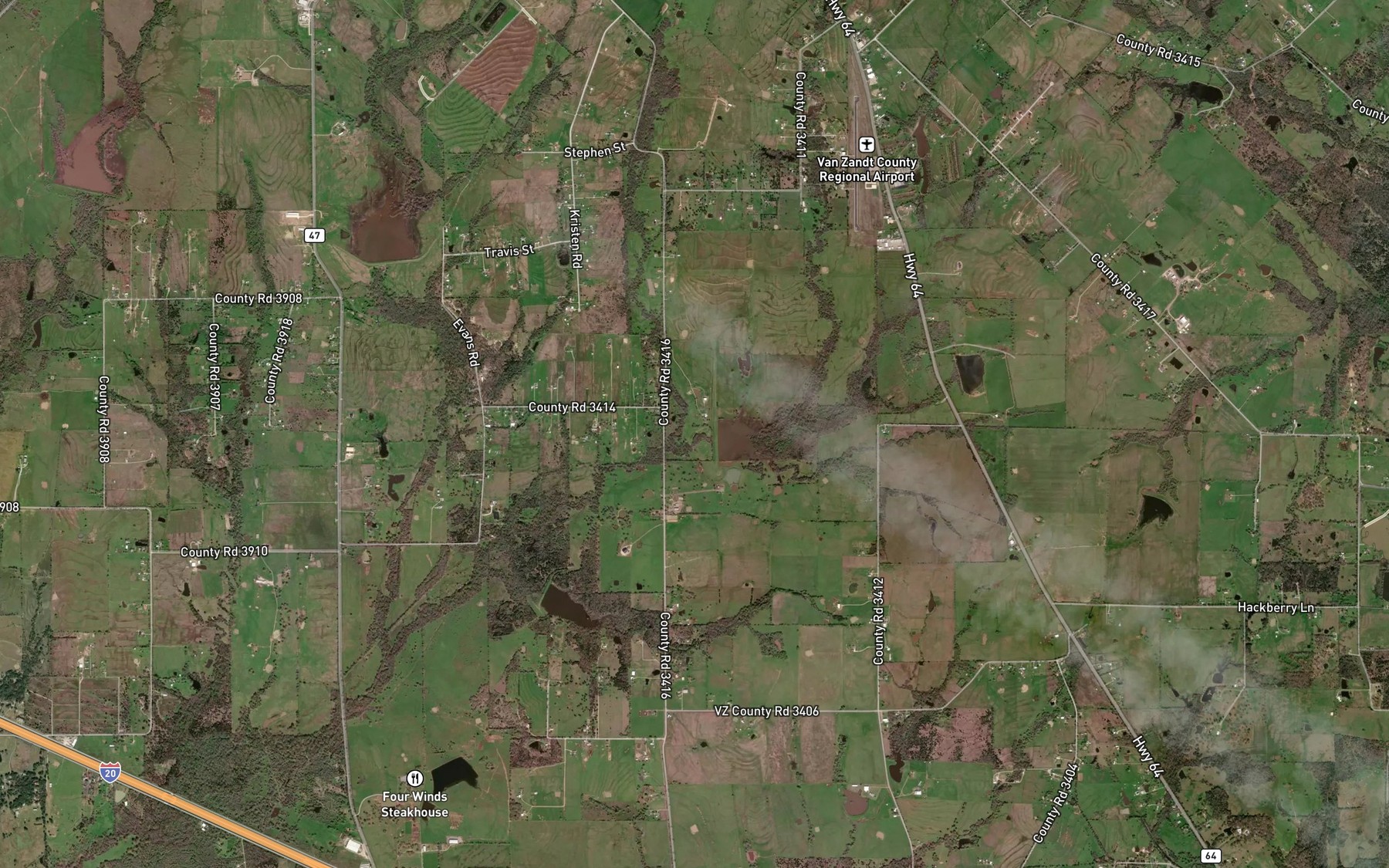 Satellite map of the Soil Conservation Service Site 104 Reservoir
