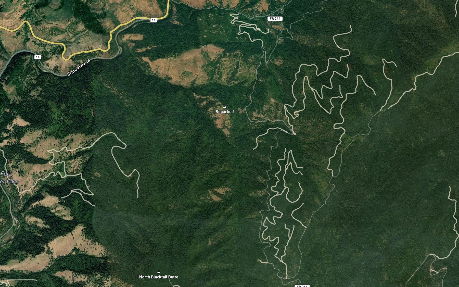 Satellite map of the Little Lightning Creek
