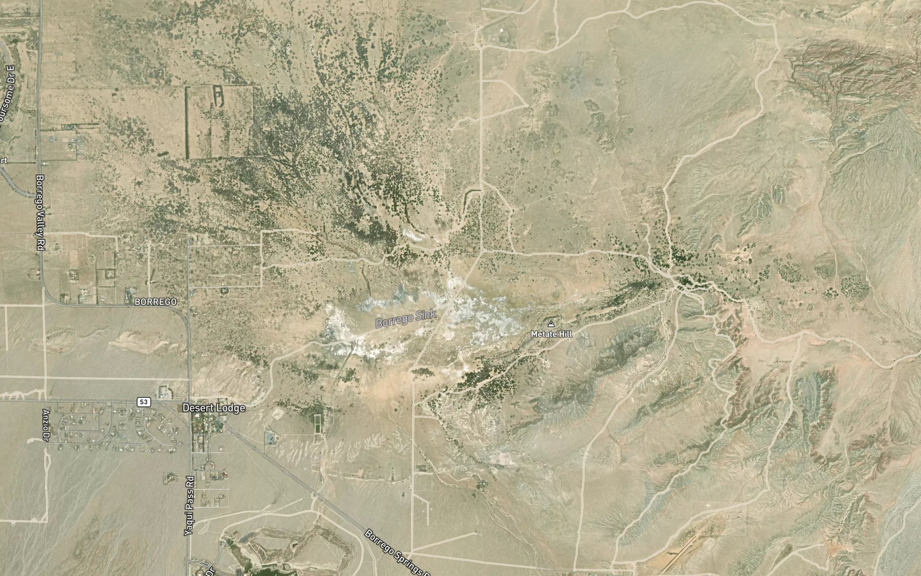 Satellite map of the Coyote Creek