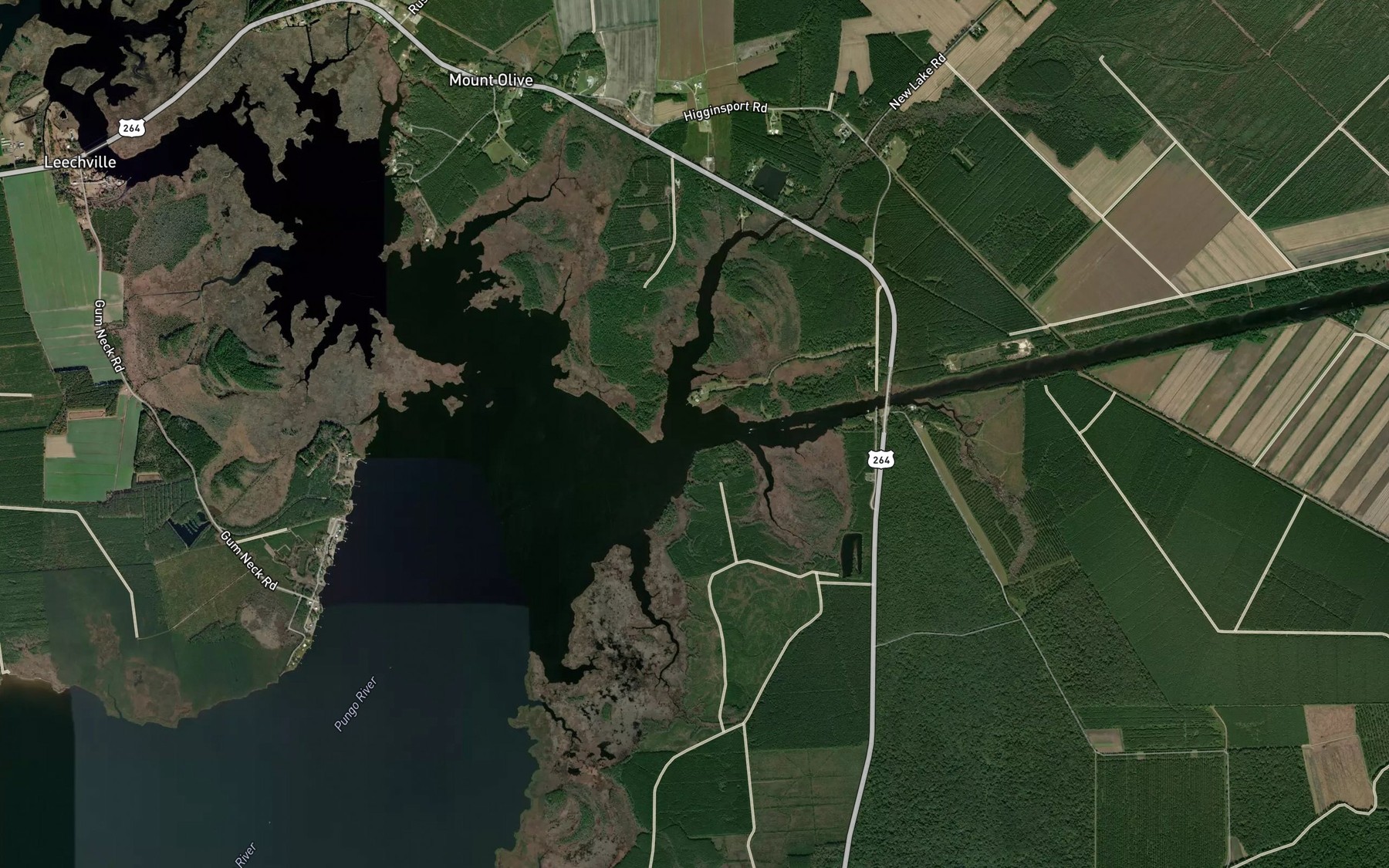 Satellite map of the Wilkerson Creek
