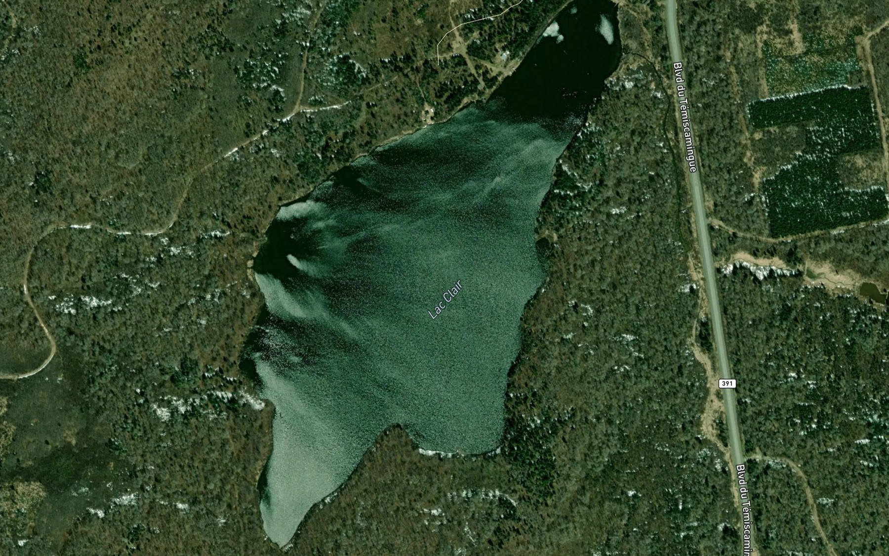 Satellite map of the Lac Clair