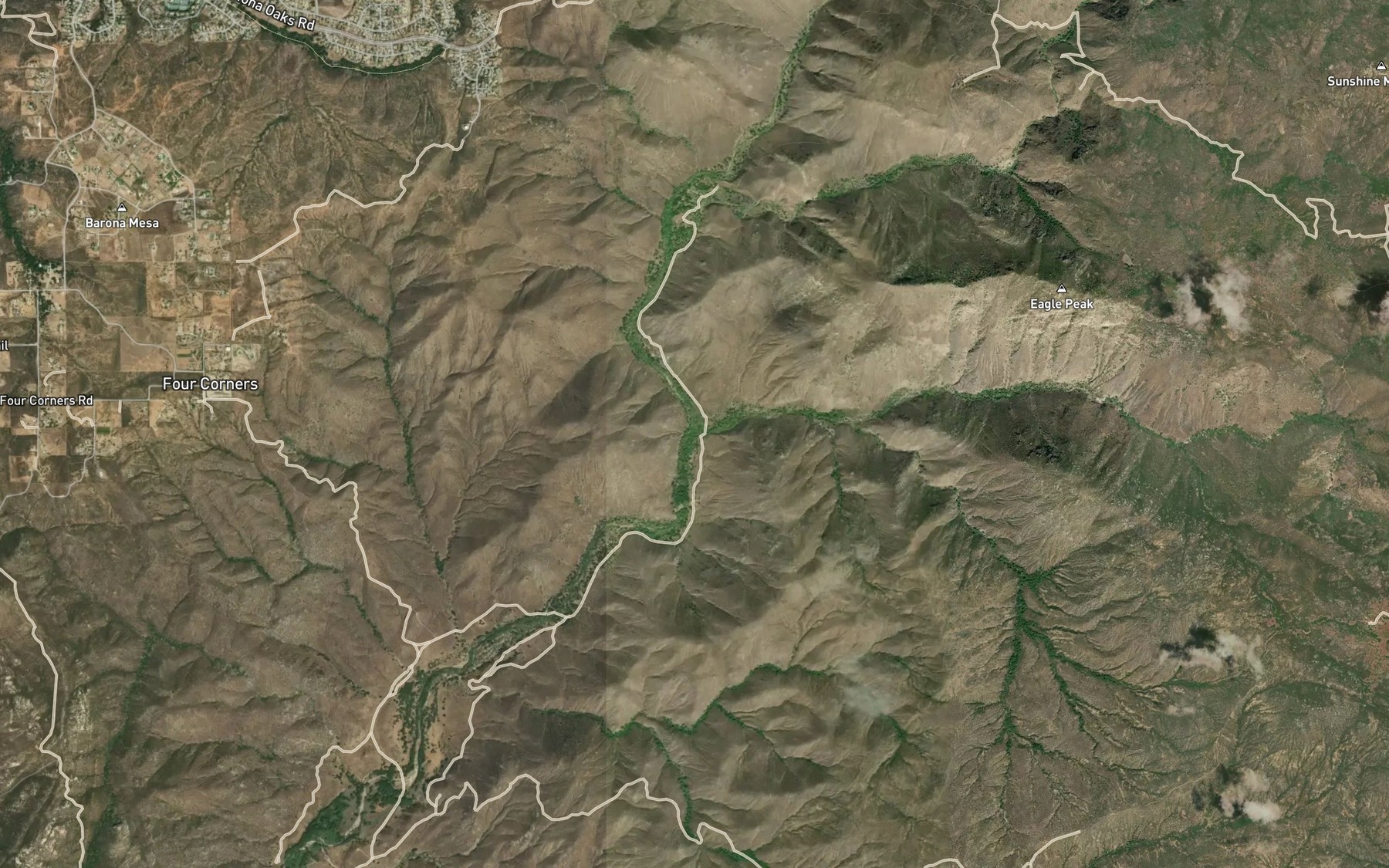Satellite map of the Boulder Creek