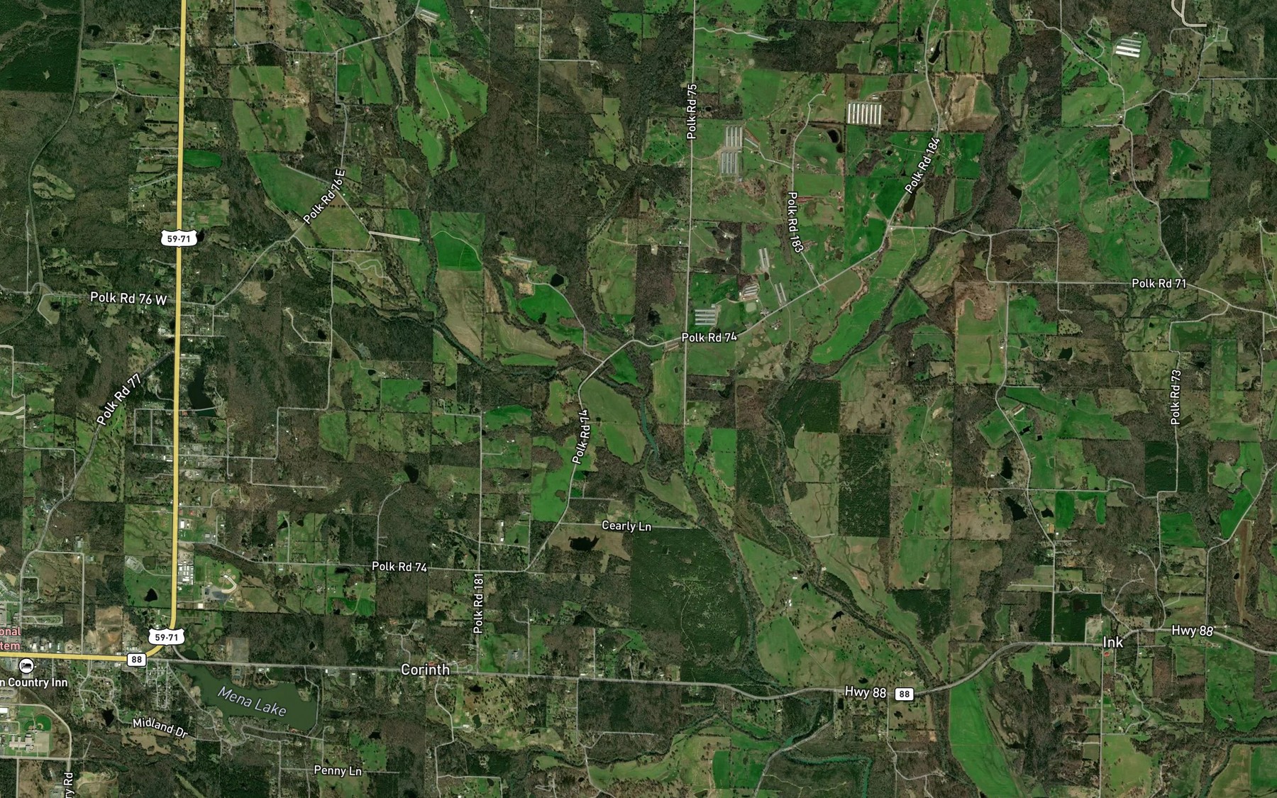 Satellite map of the Chances Creek