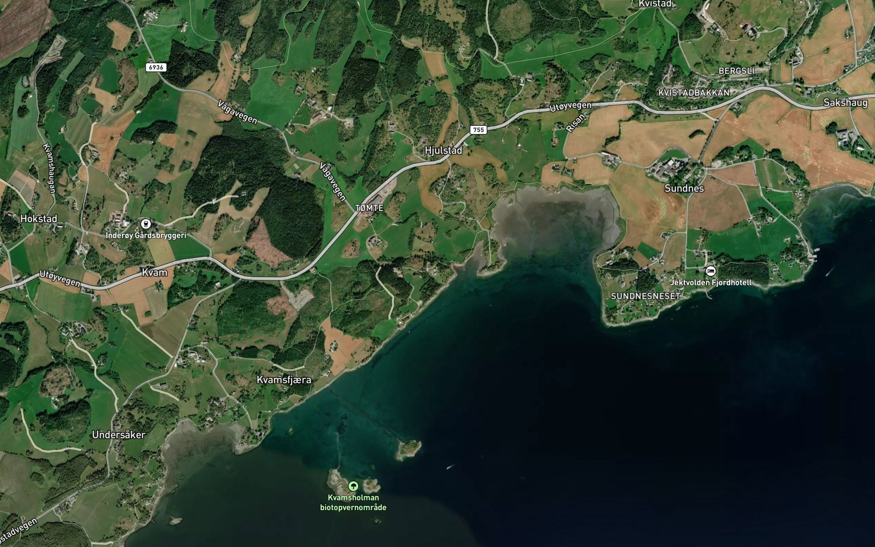 Satellite map of the Osobekken