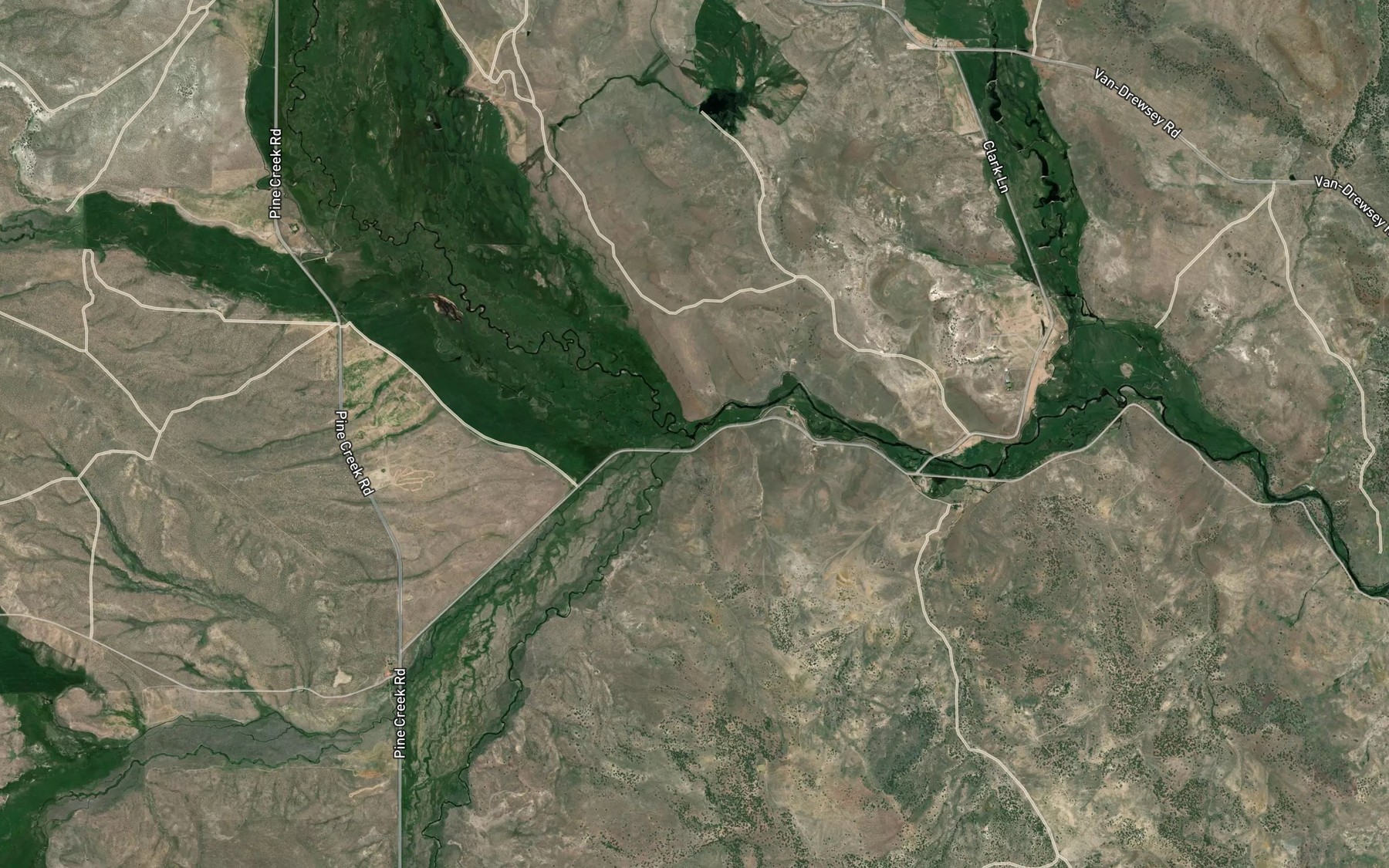 Satellite map of the Pine Creek