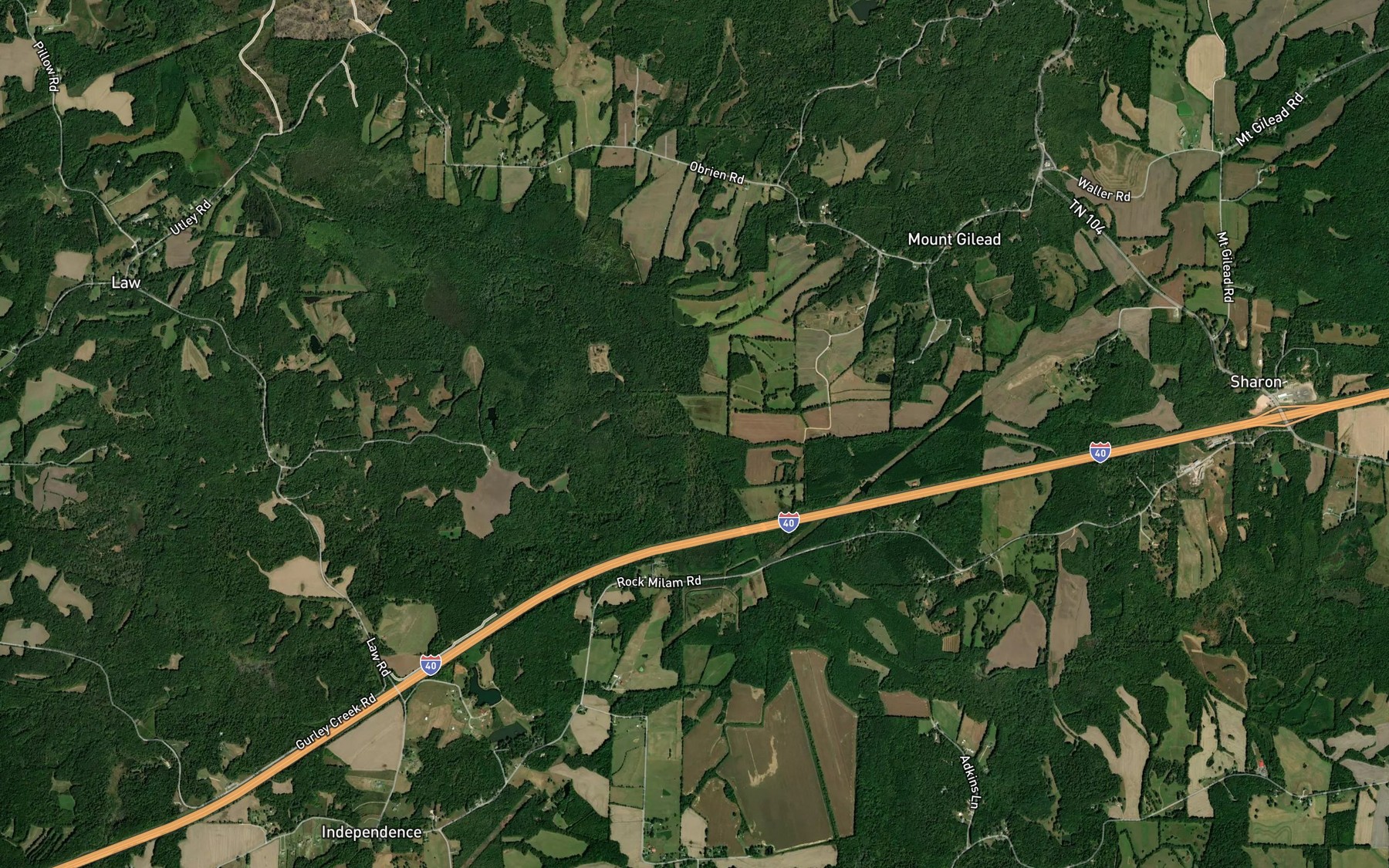 Satellite map of the Cane Creek