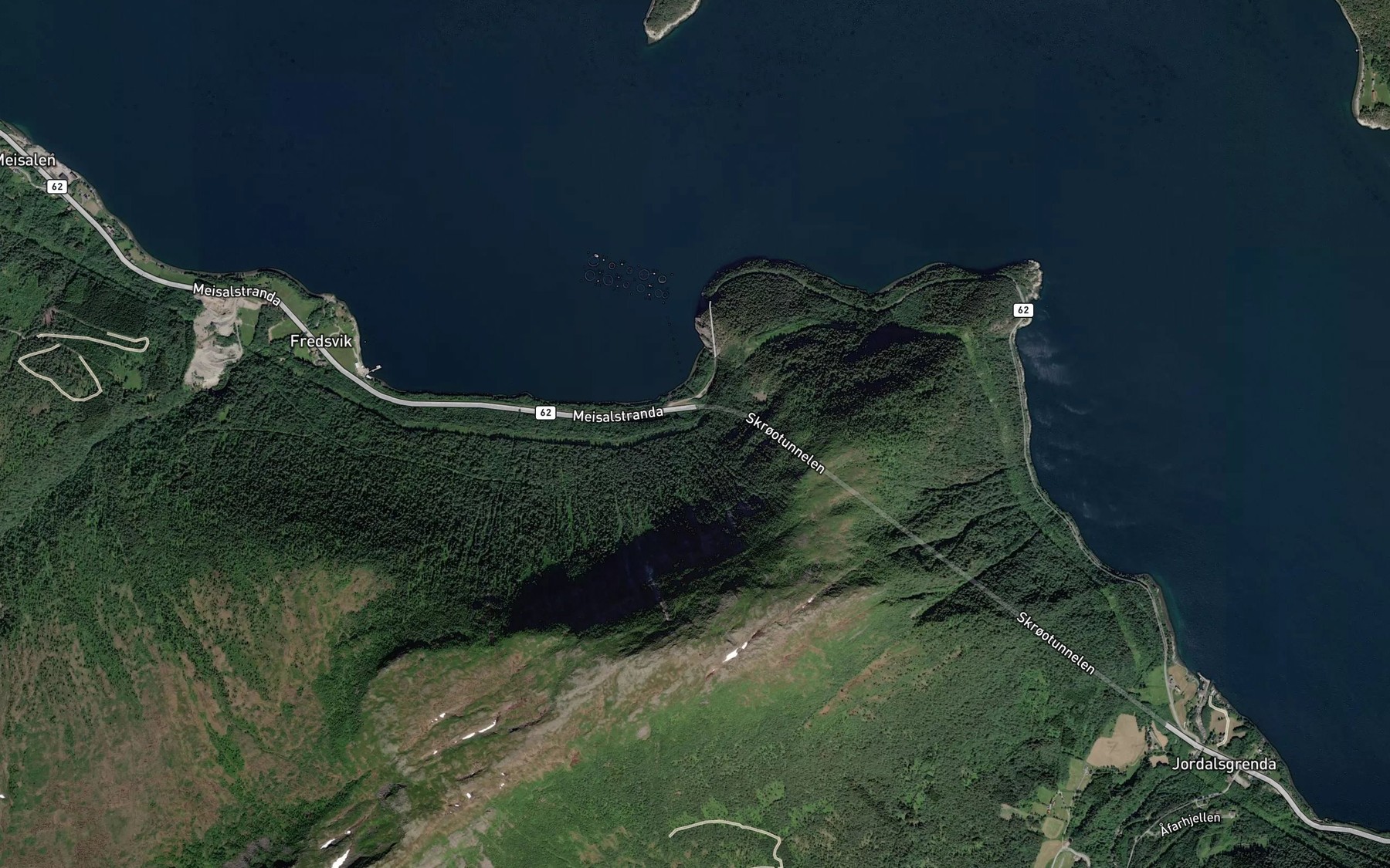 Satellite map of the Skrodalsbekken