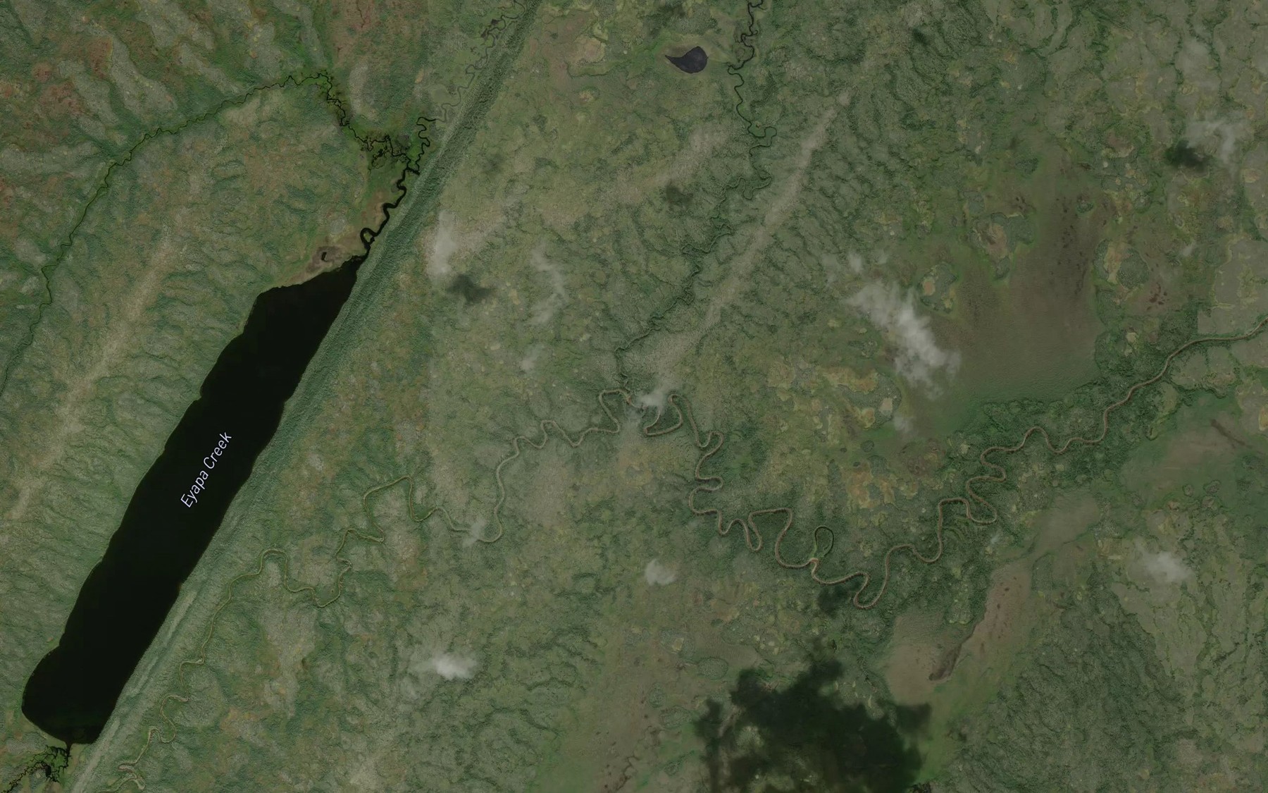 Satellite map of the Tullibee River