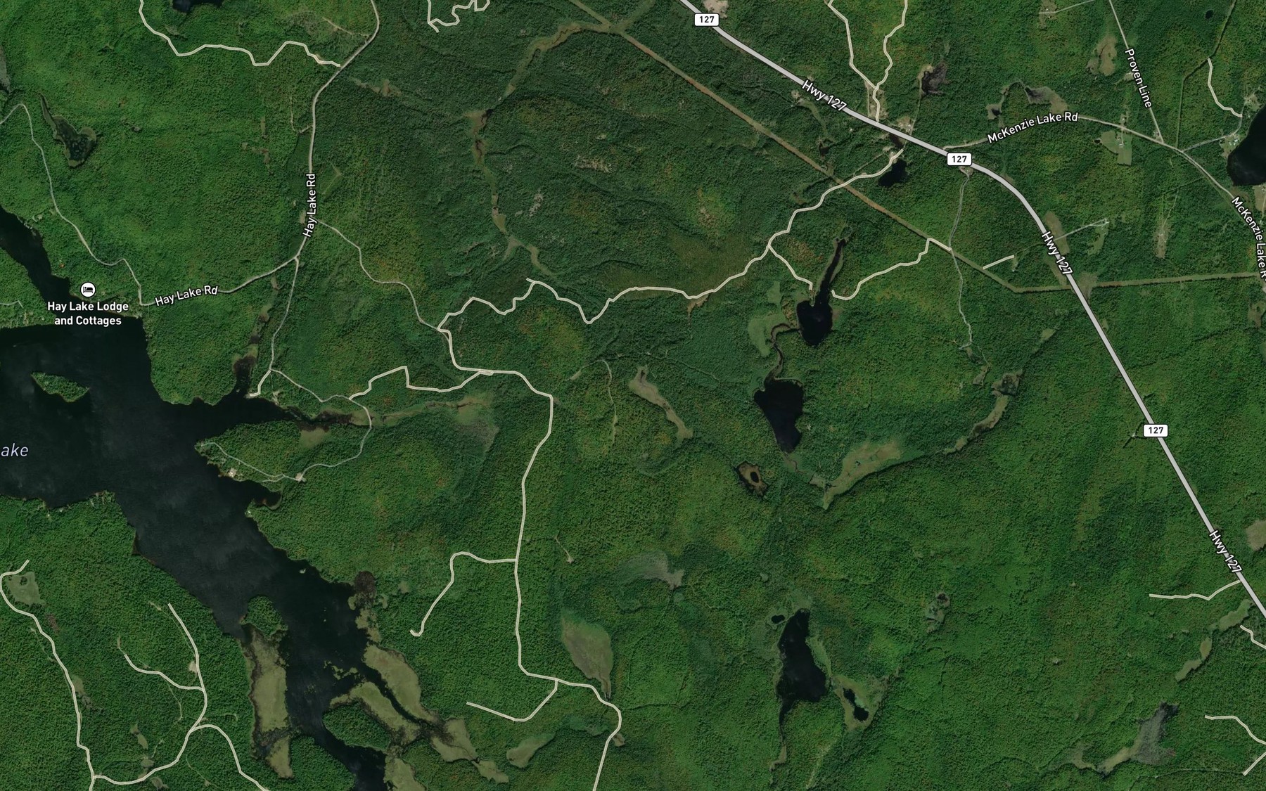 Satellite map of the Amable Lakes