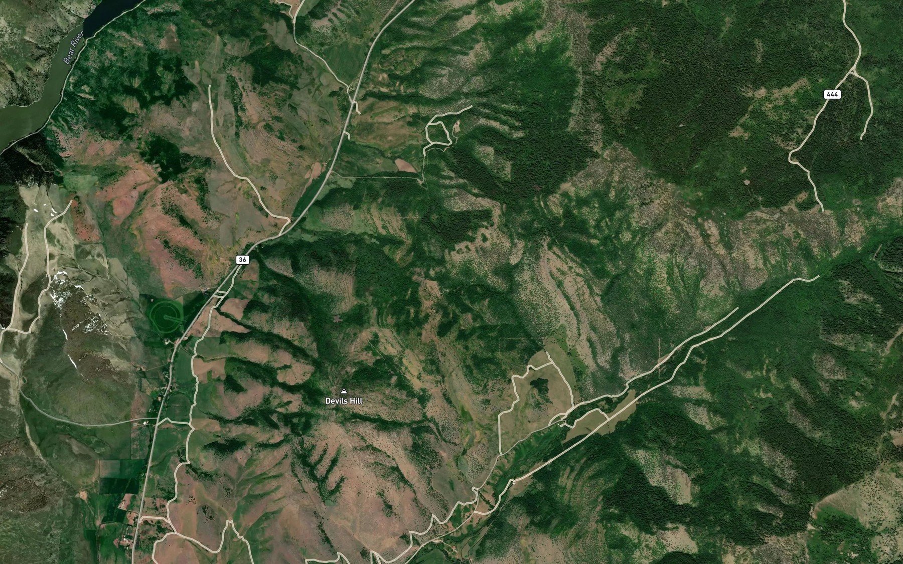 Satellite map of the Croney Hollow Spring