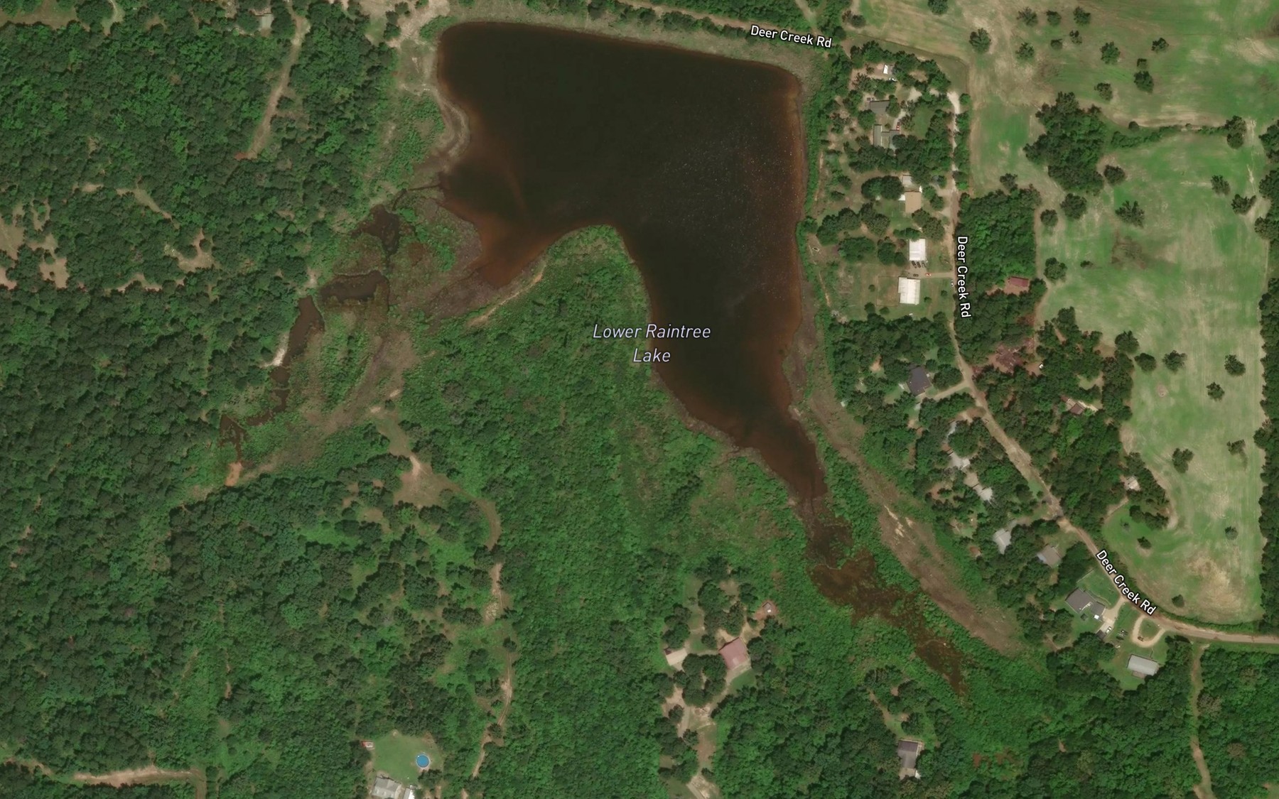Satellite map of the Lower Raintree Lake