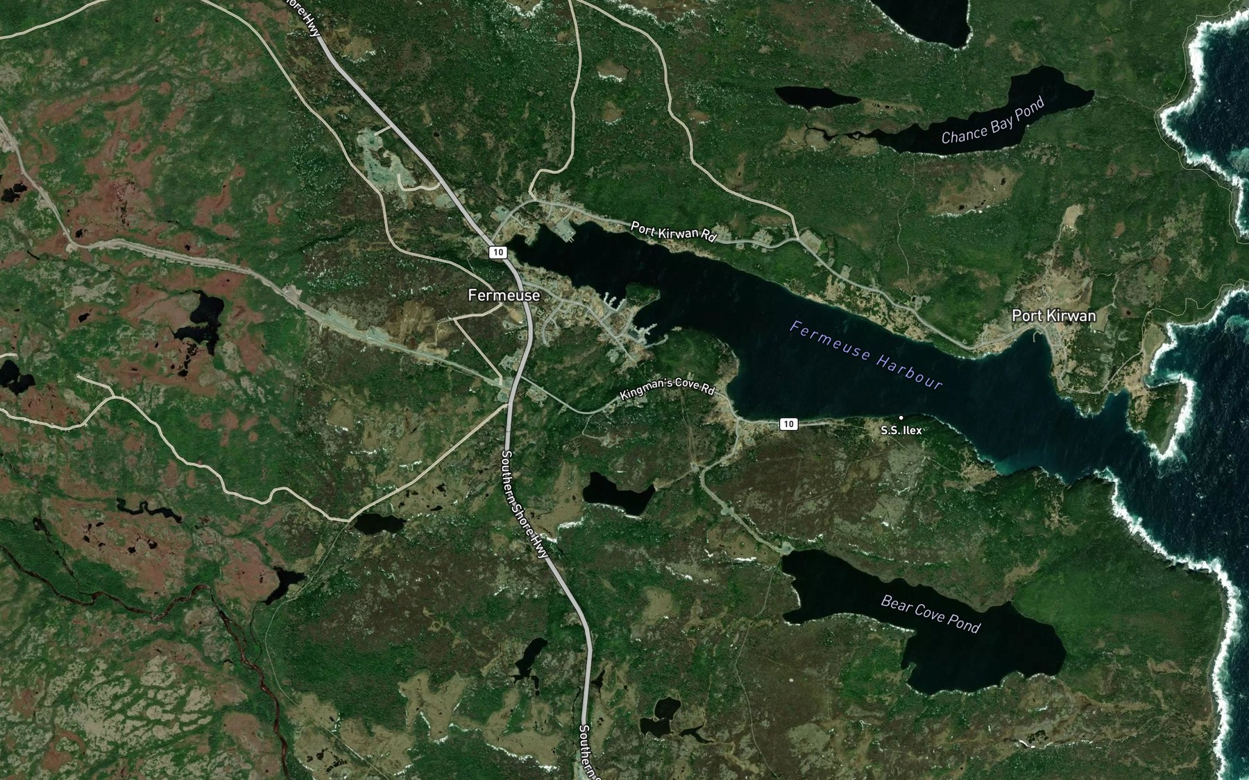 Satellite map of the Merrymeeting Pond