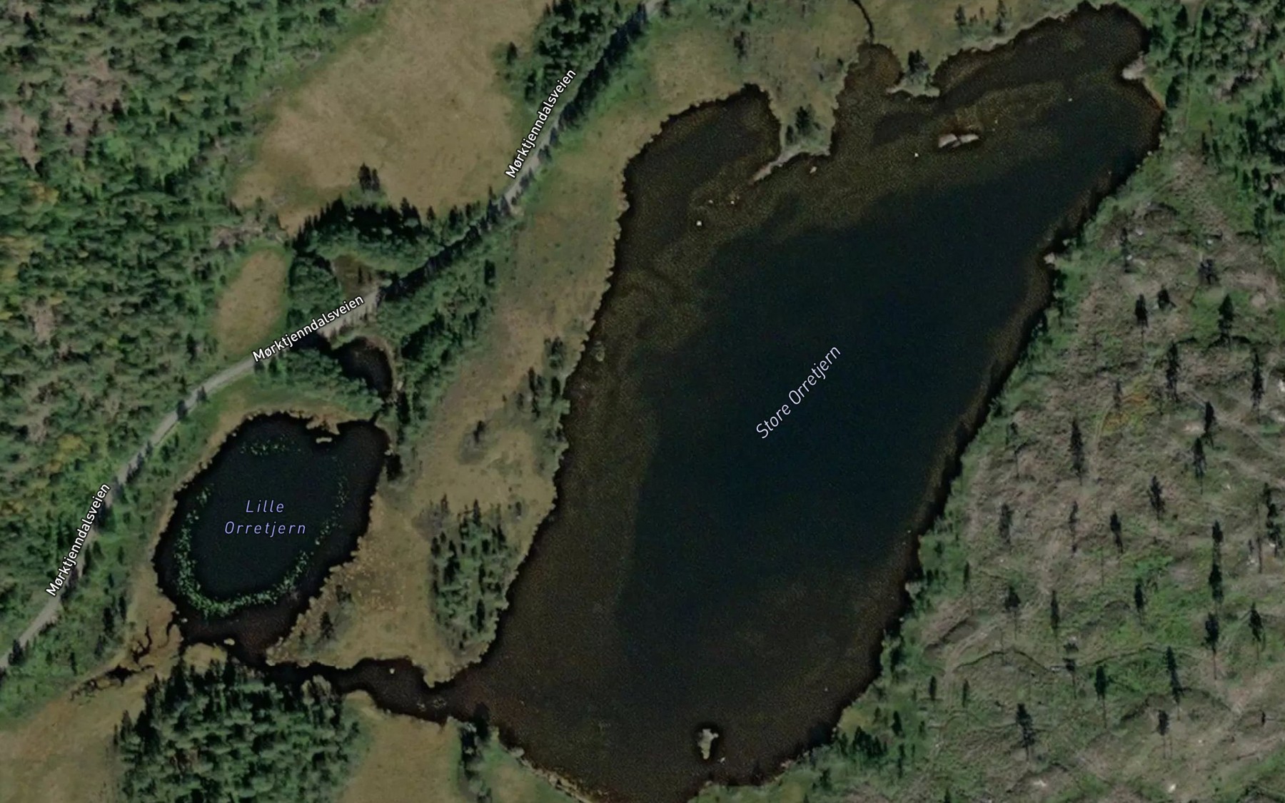 Satellite map of the Store Orretjern