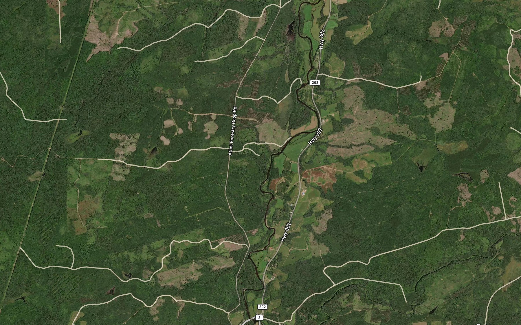 Satellite map of the Moses Brook