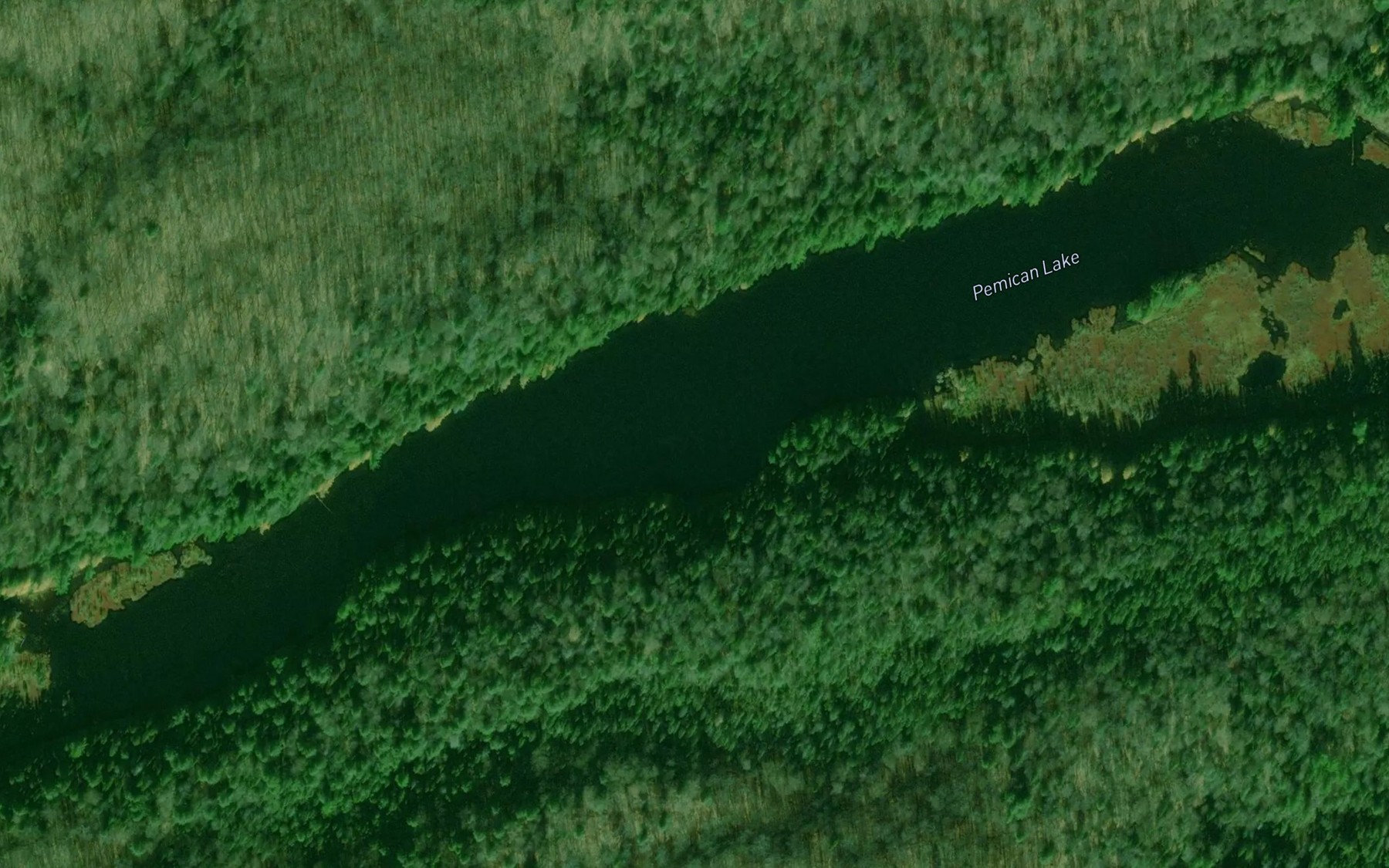 Satellite map of the Pemican Lake