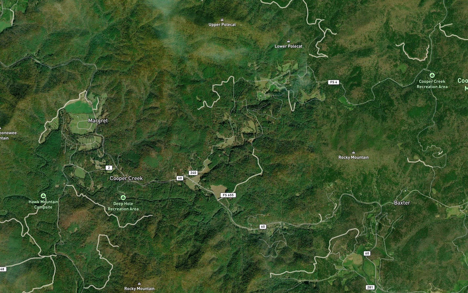 Satellite map of the Doff Branch