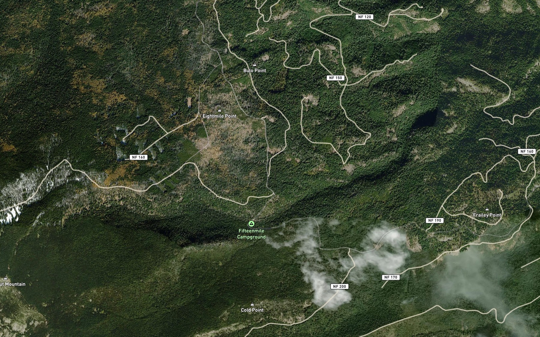 Satellite map of the Denest Spring