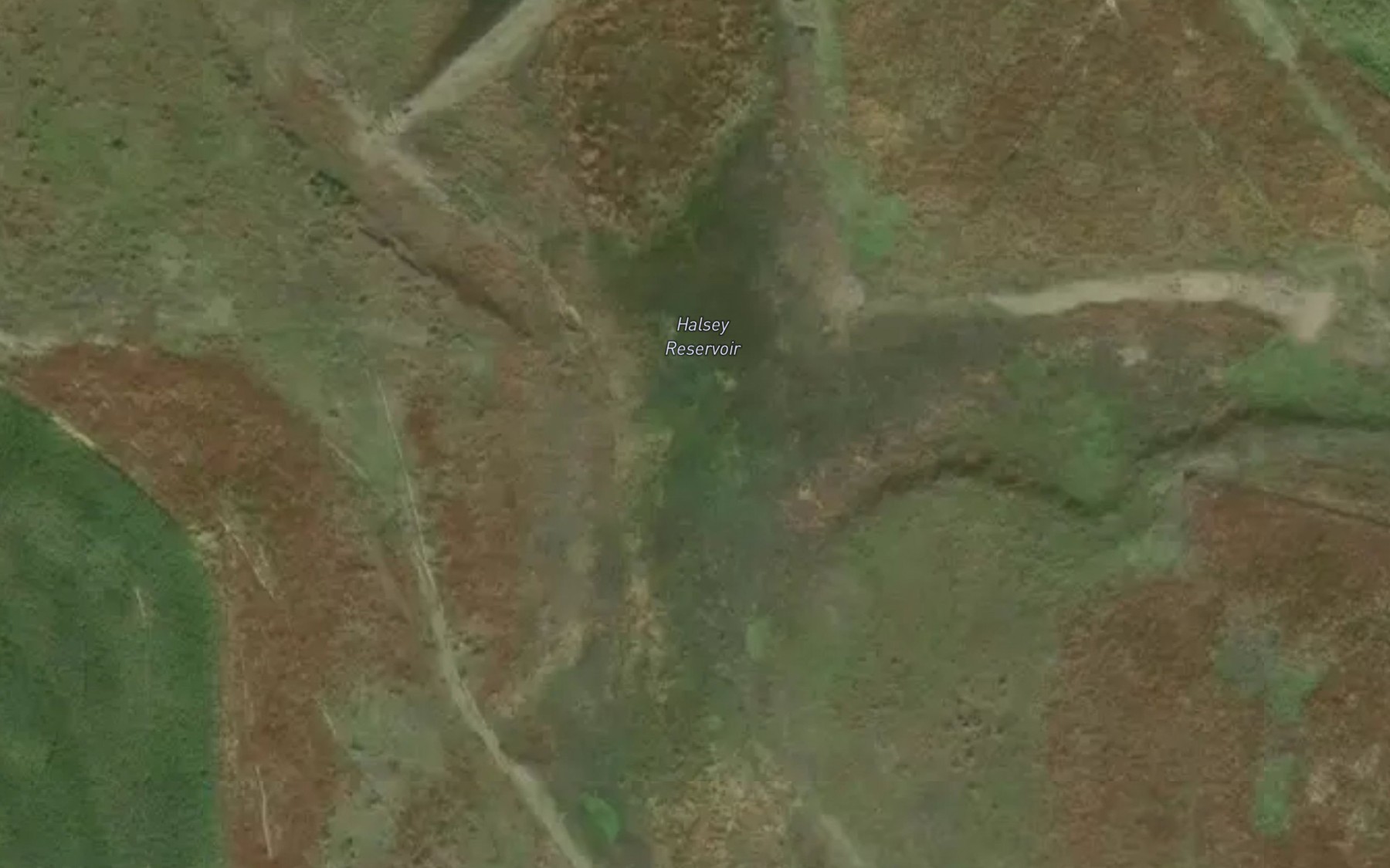 Satellite map of the Halsey Reservoir