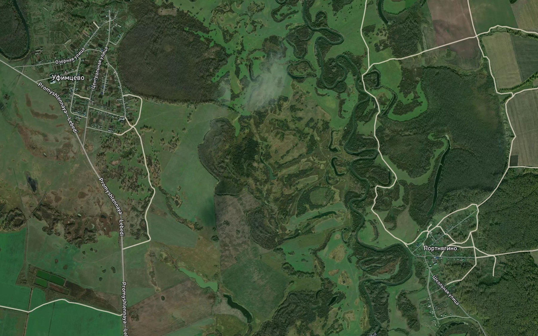 Satellite map of the Ozero Svetloye