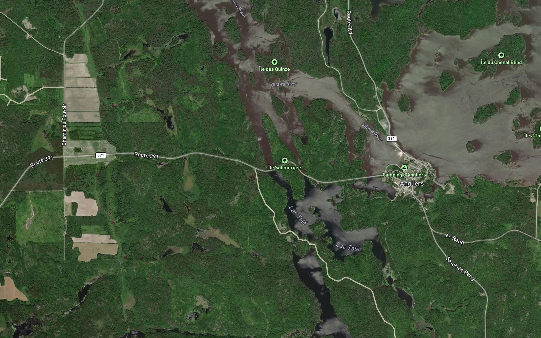 Satellite map of the Rapides des Cypres