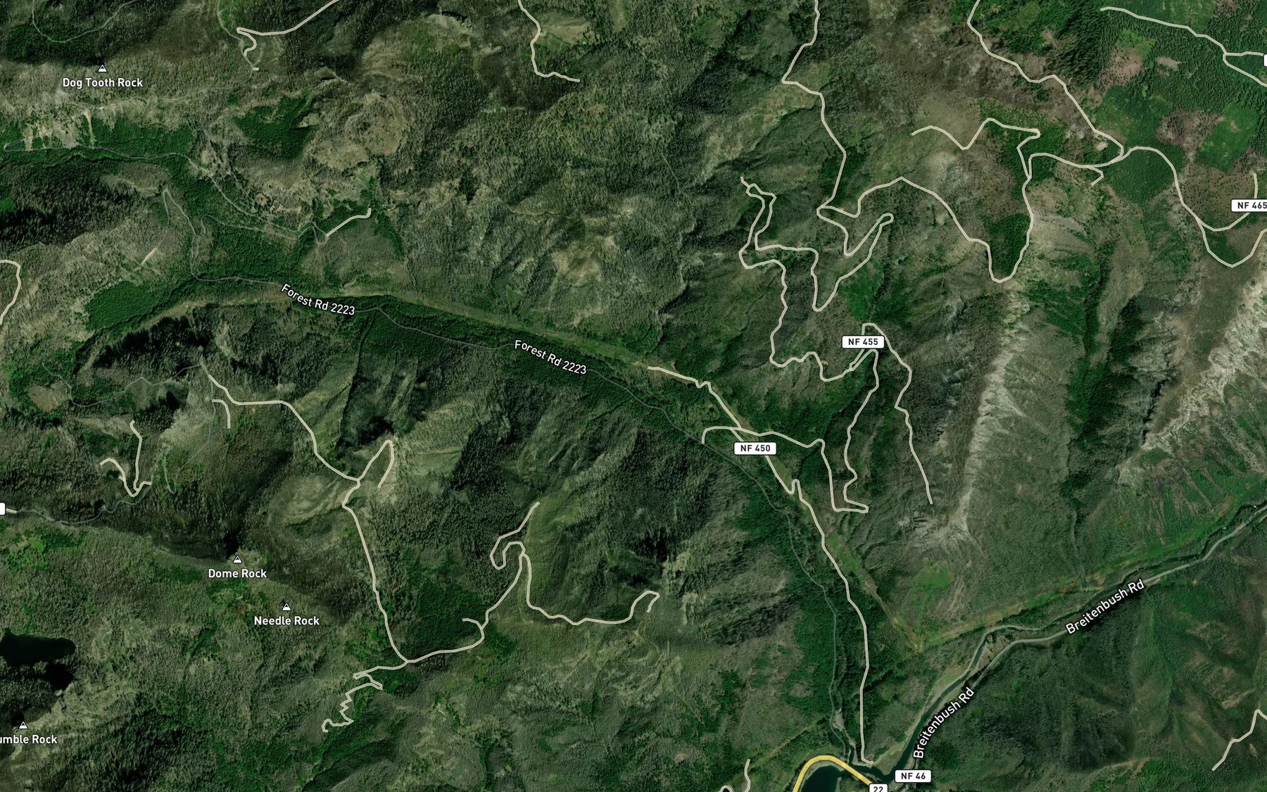 Satellite map of the Marten Creek