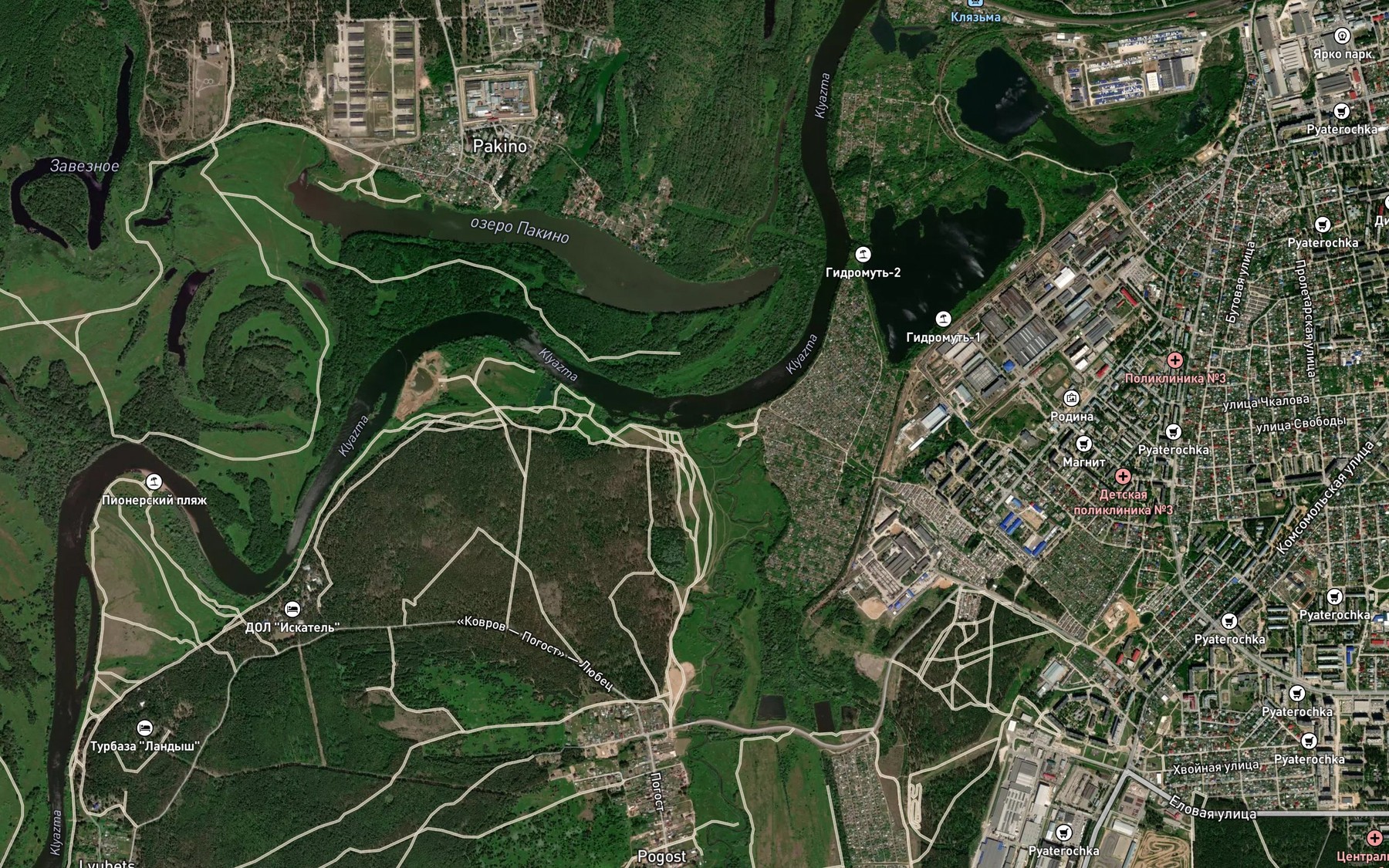 Satellite map of the Nerekhta