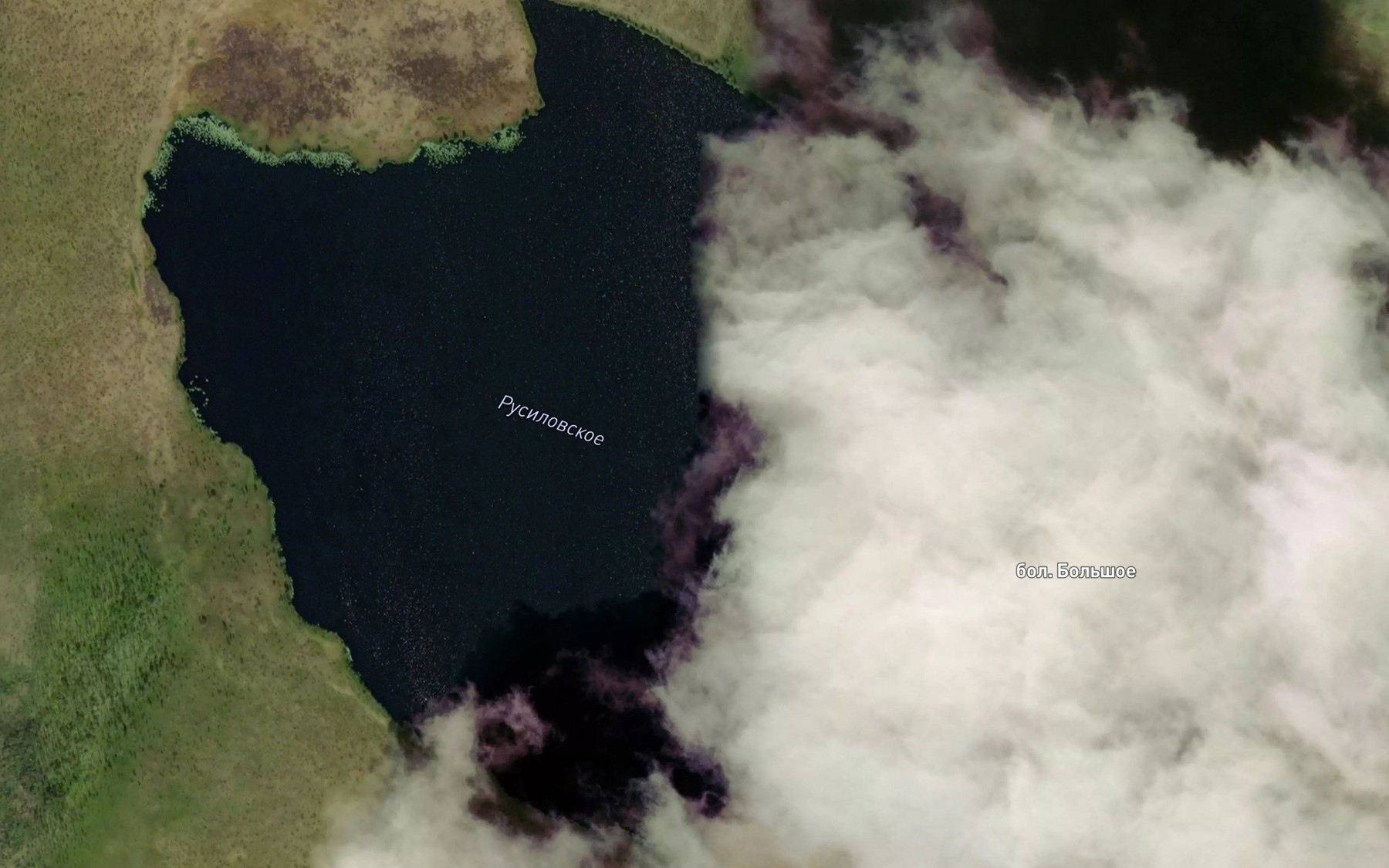 Satellite map of the Ozero Rusilovskoye