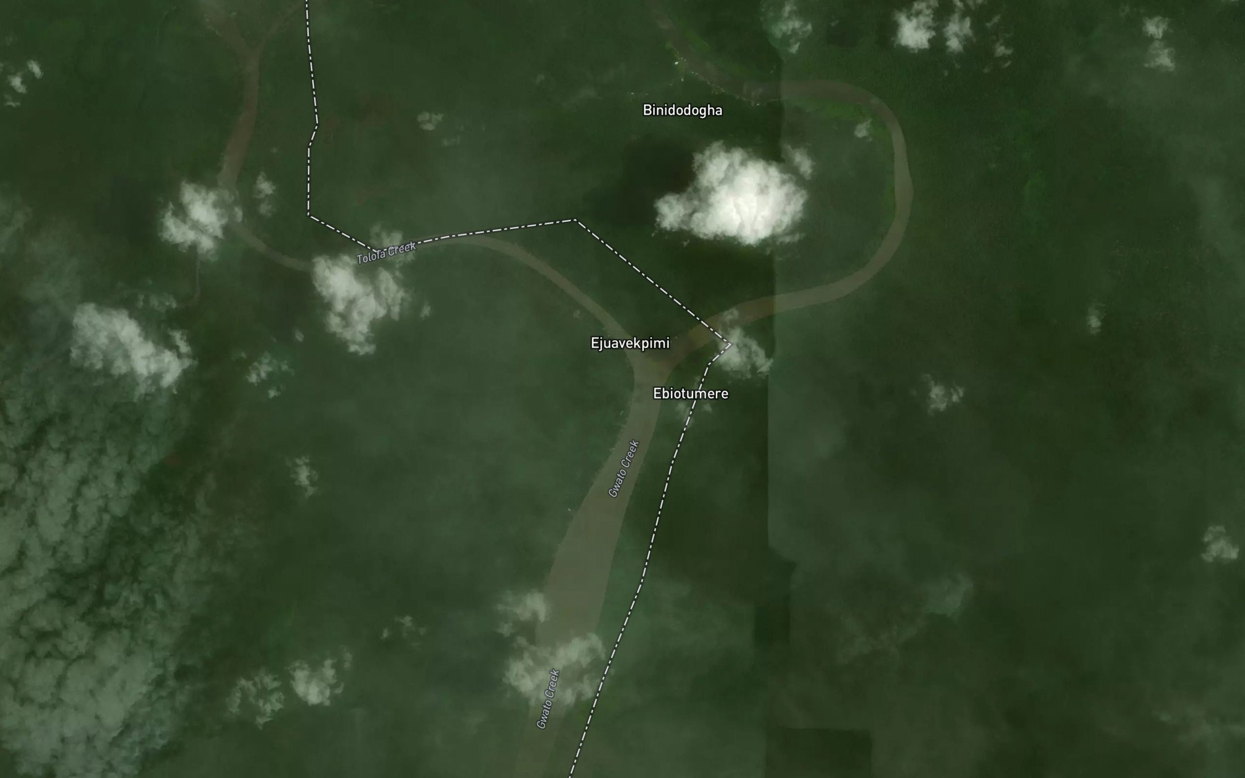 Satellite map of the Tolofa Creek