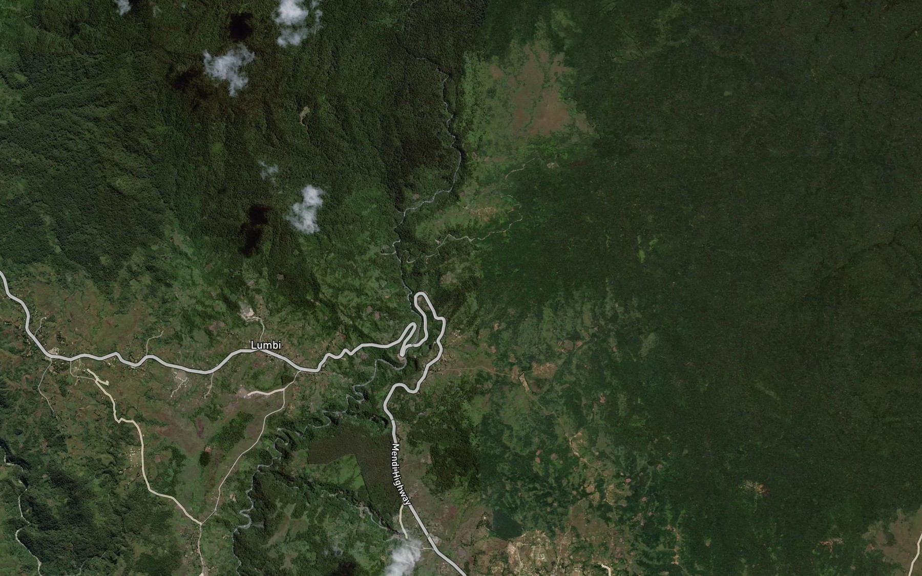 Satellite map of the Obu Creek