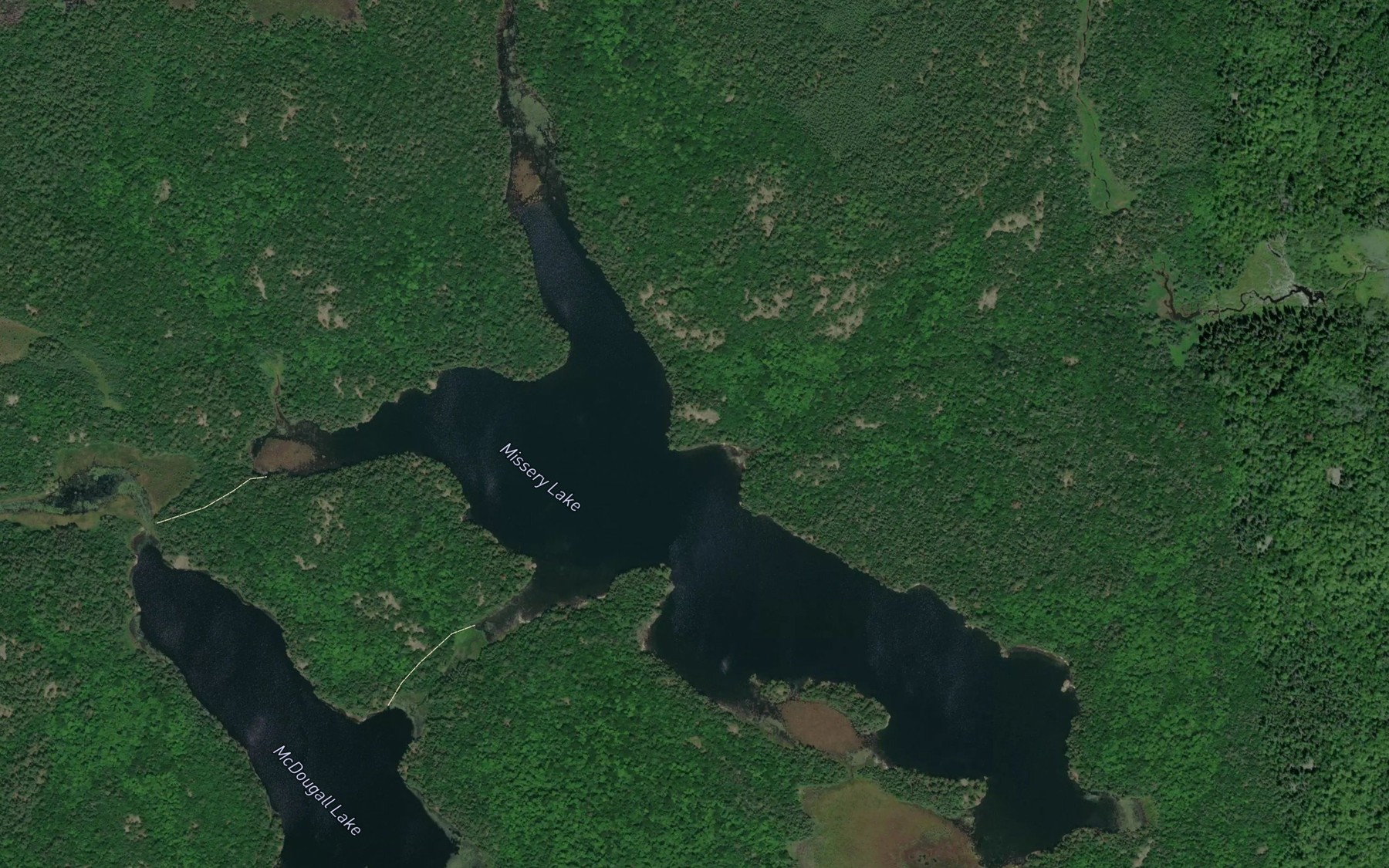 Satellite map of the Missery Lake