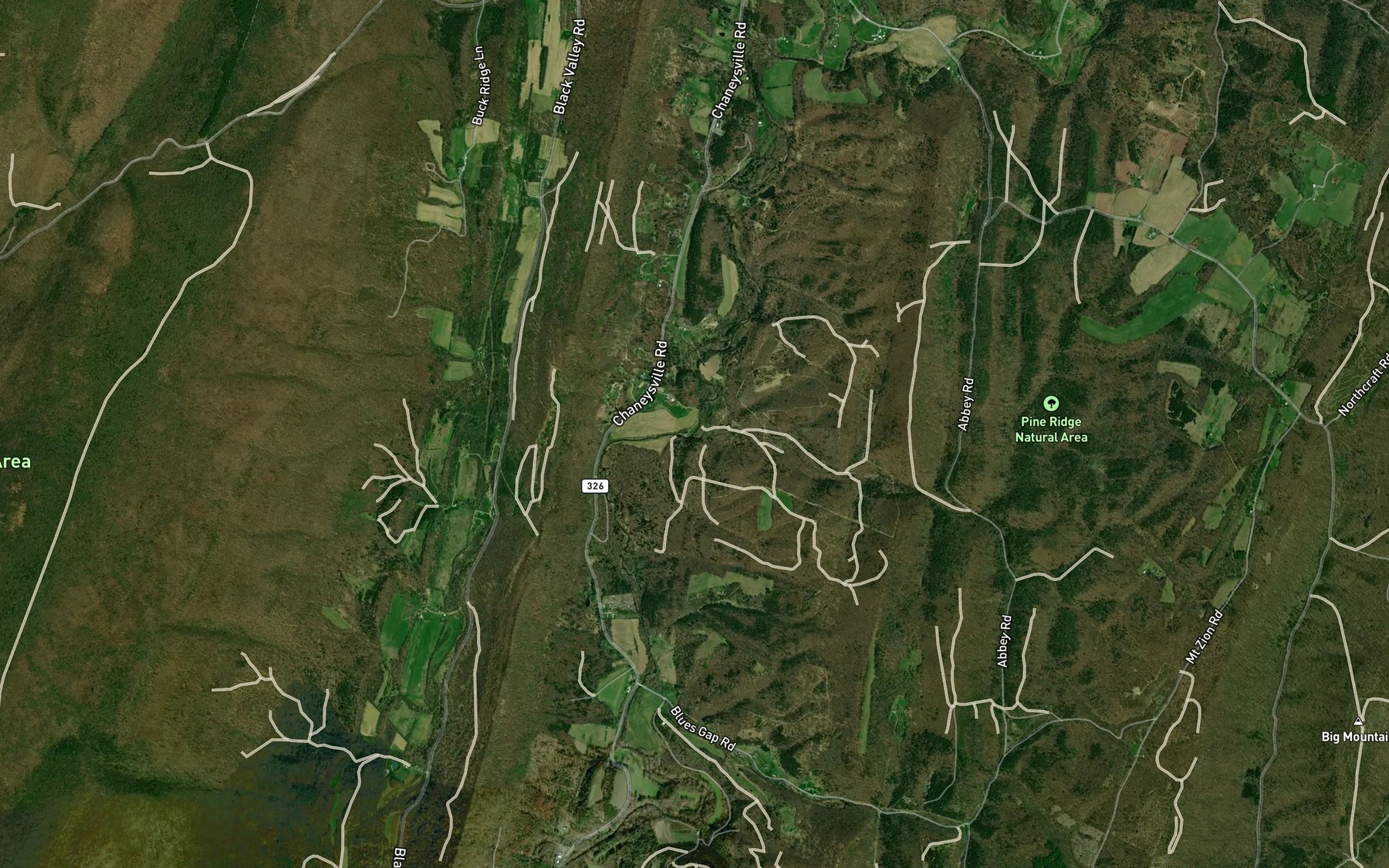 Satellite map of the Georgetown Branch