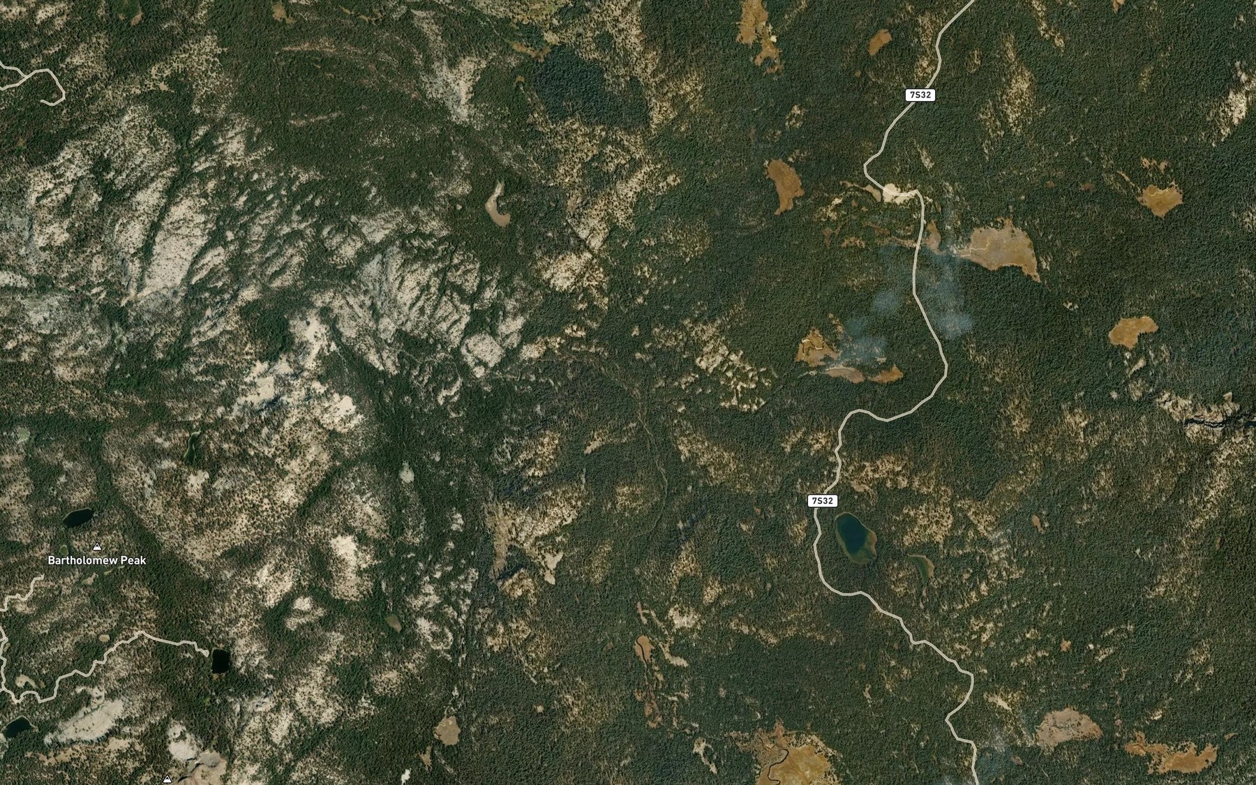 Satellite map of the South Fork Big Creek