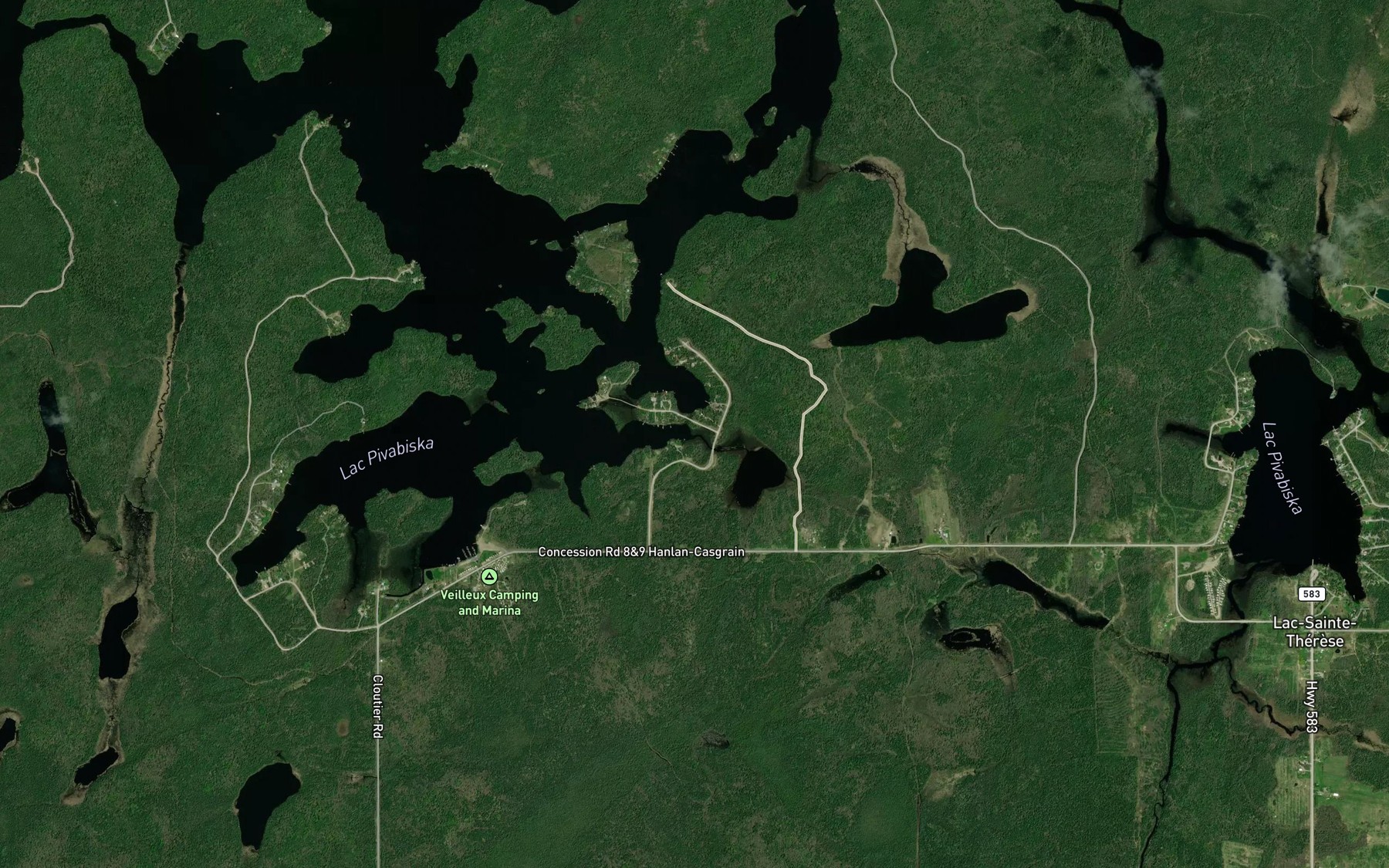 Satellite map of the Papillon's Creek
