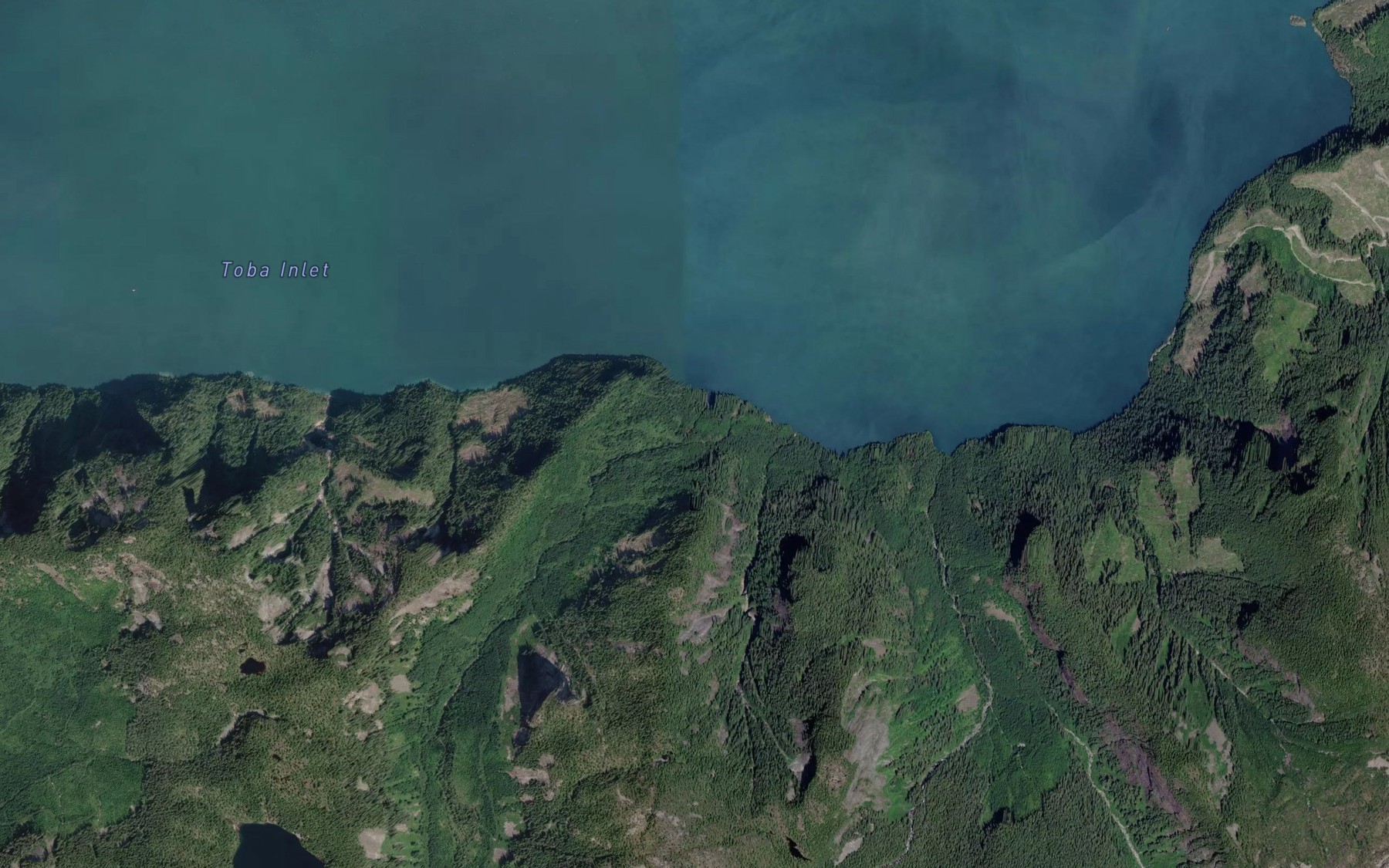 Satellite map of the Racine Creek
