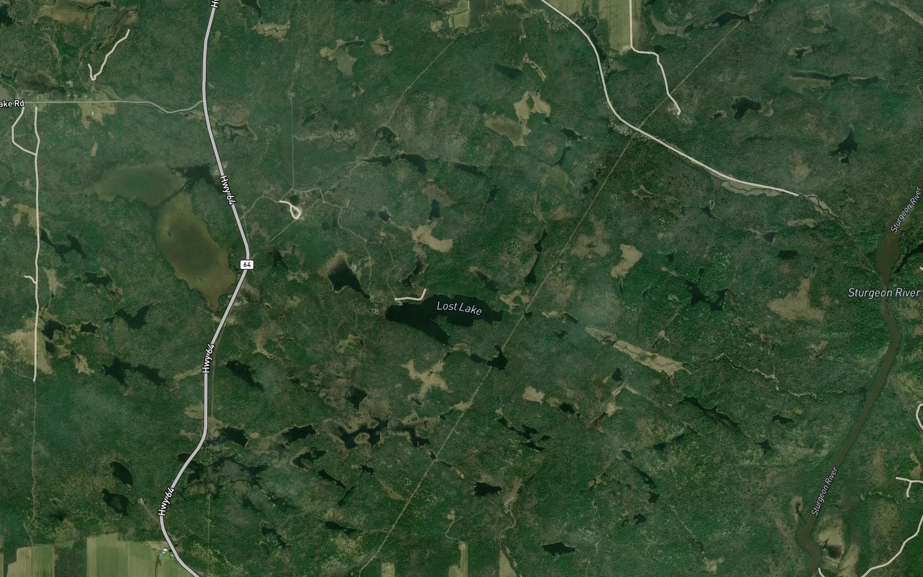 Satellite map of the Lac Cache