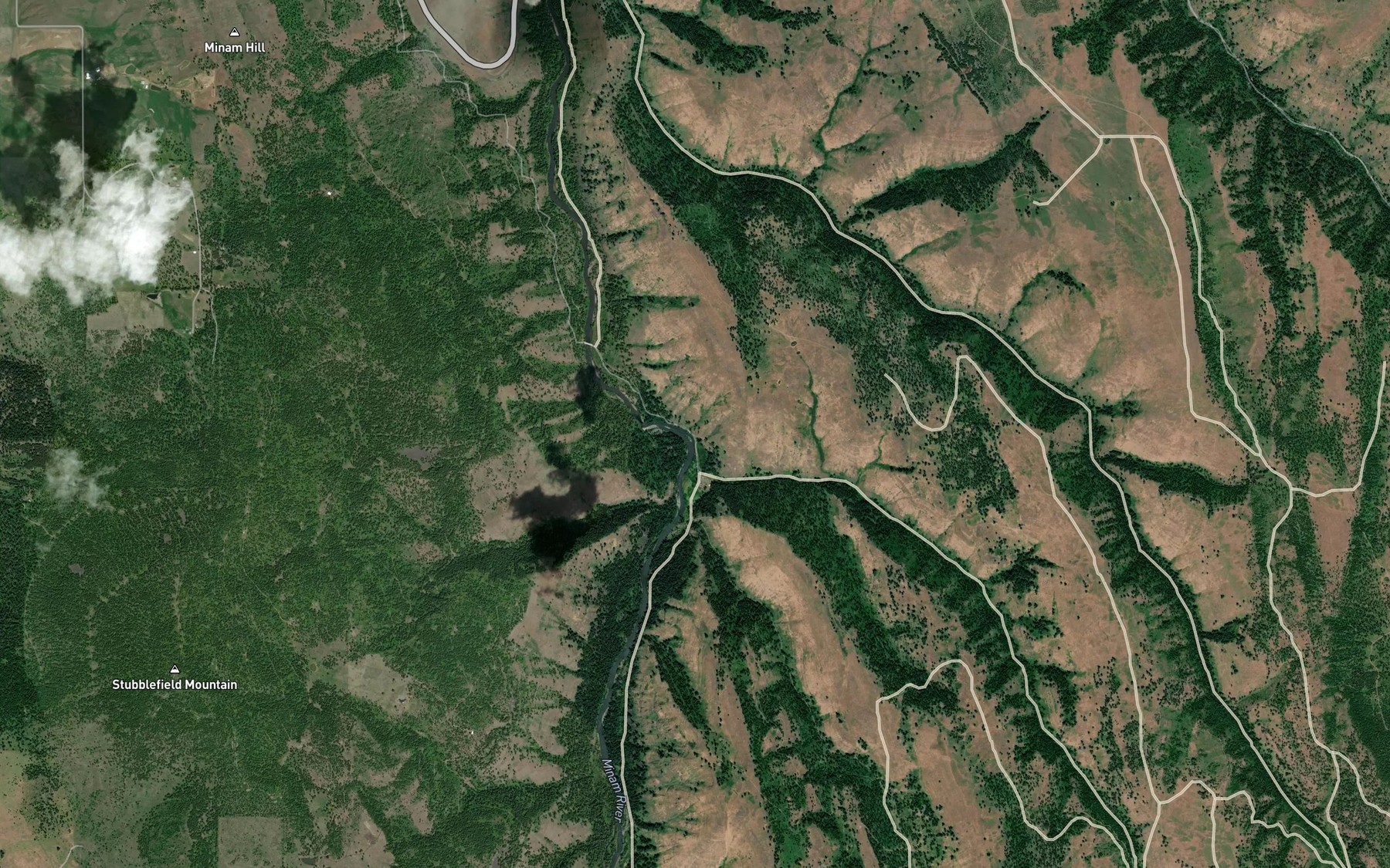 Satellite map of the Gunderson Creek
