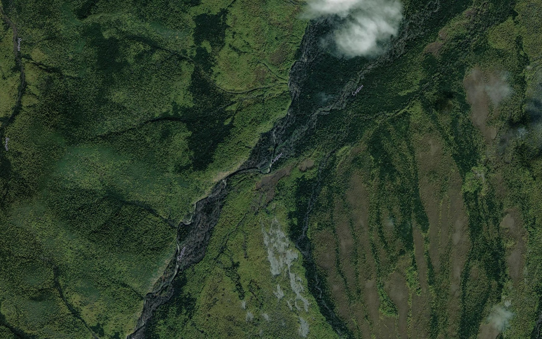 Satellite map of the Protoka Syranskaya