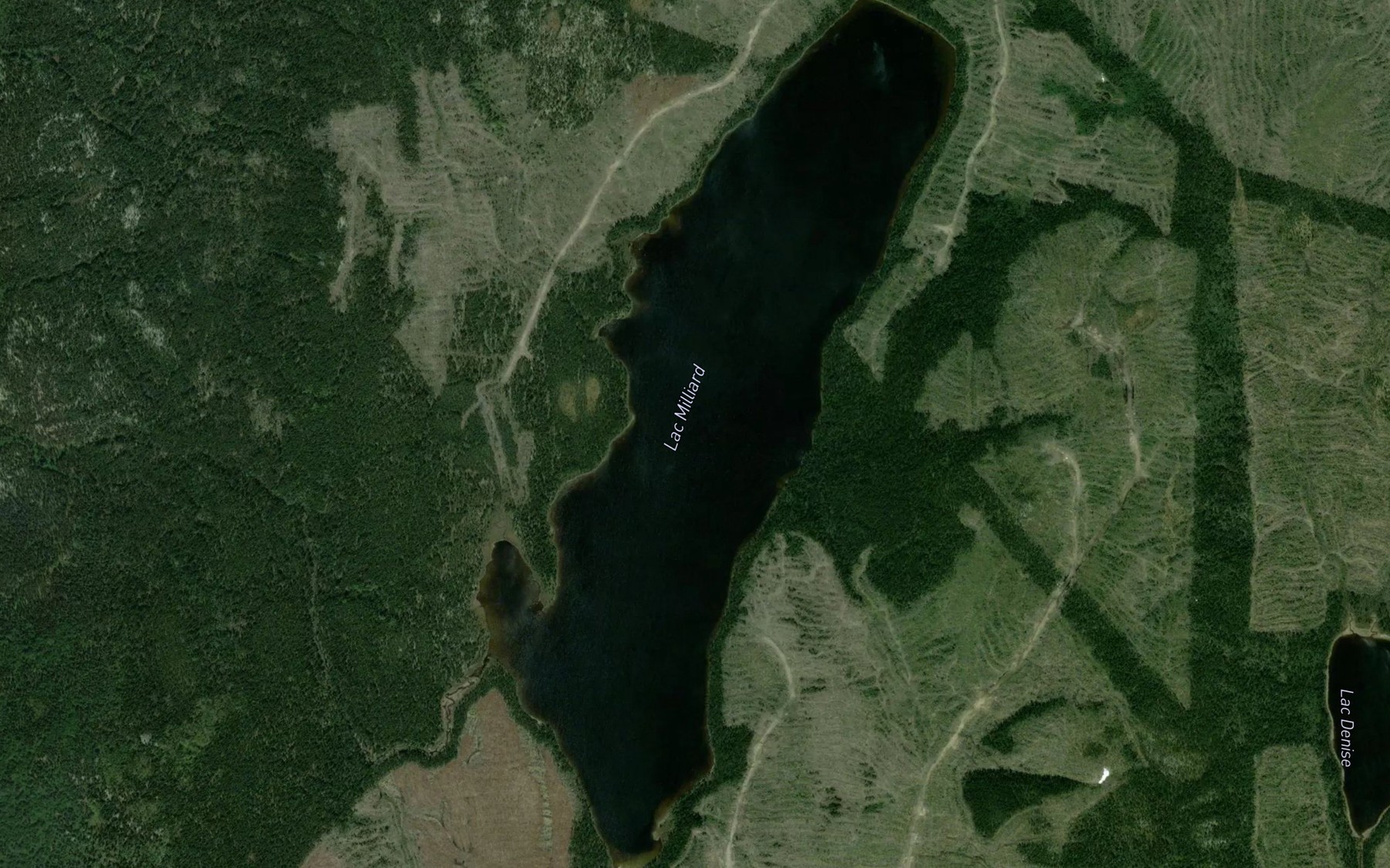 Satellite map of the Lac Milliard