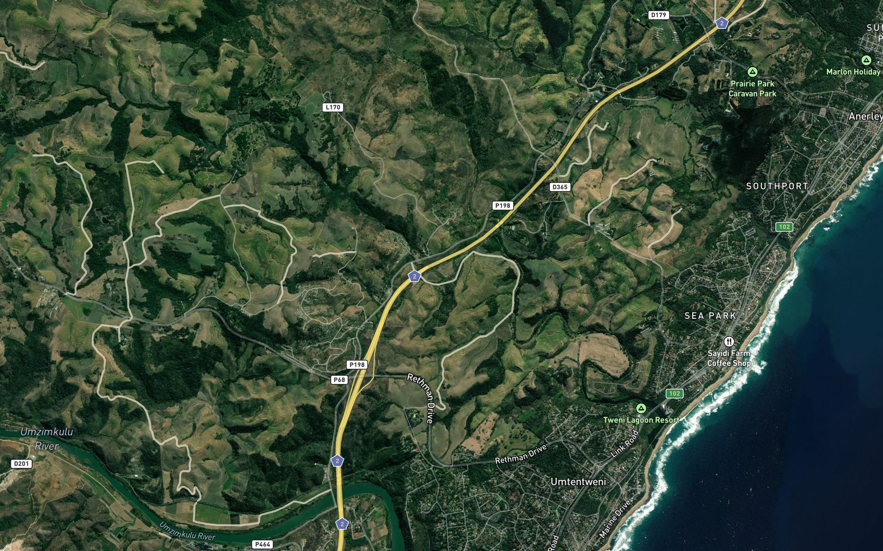 Satellite map of the Mbenga
