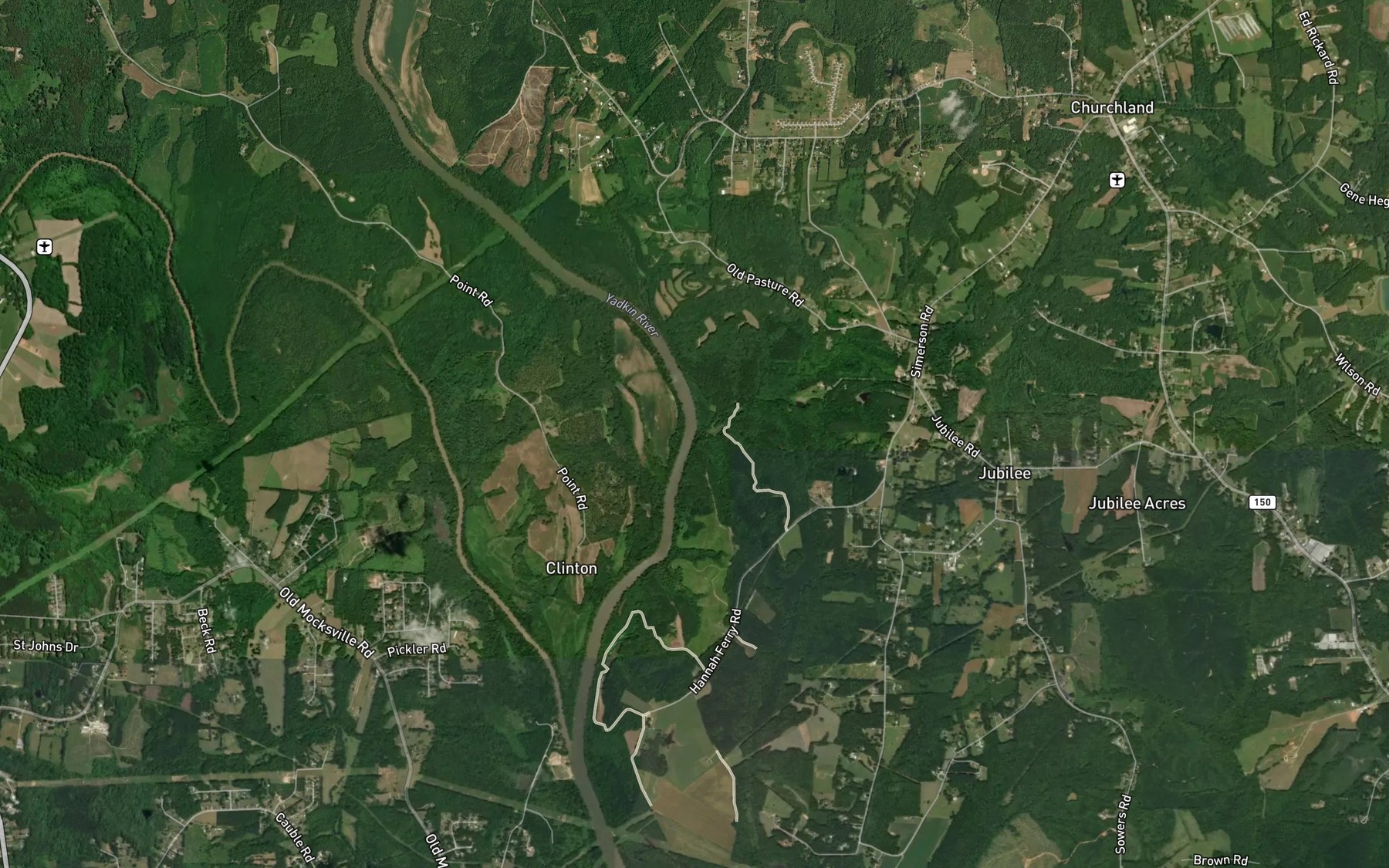 Satellite map of the Simerson Creek