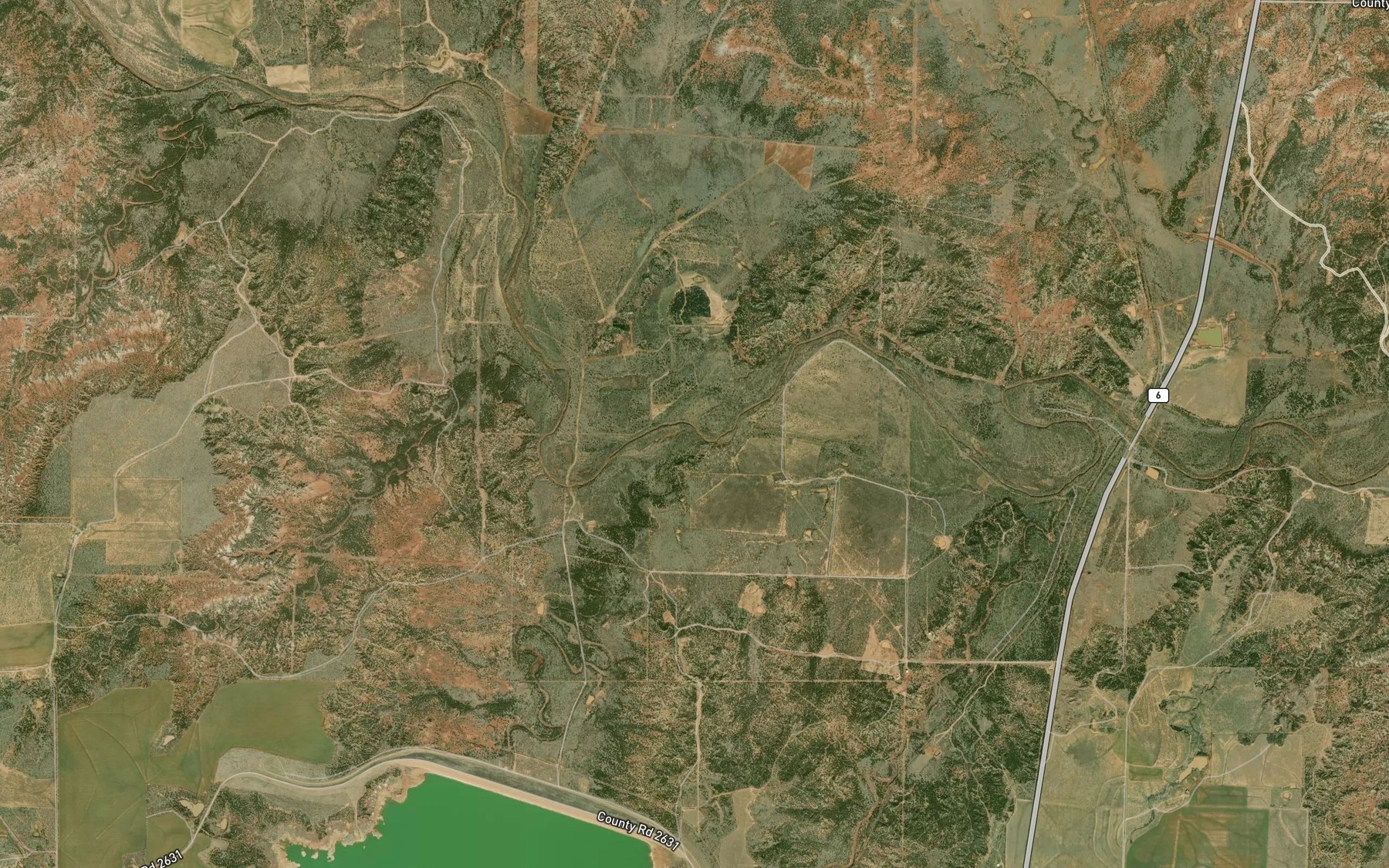 Satellite map of the Bluff Creek