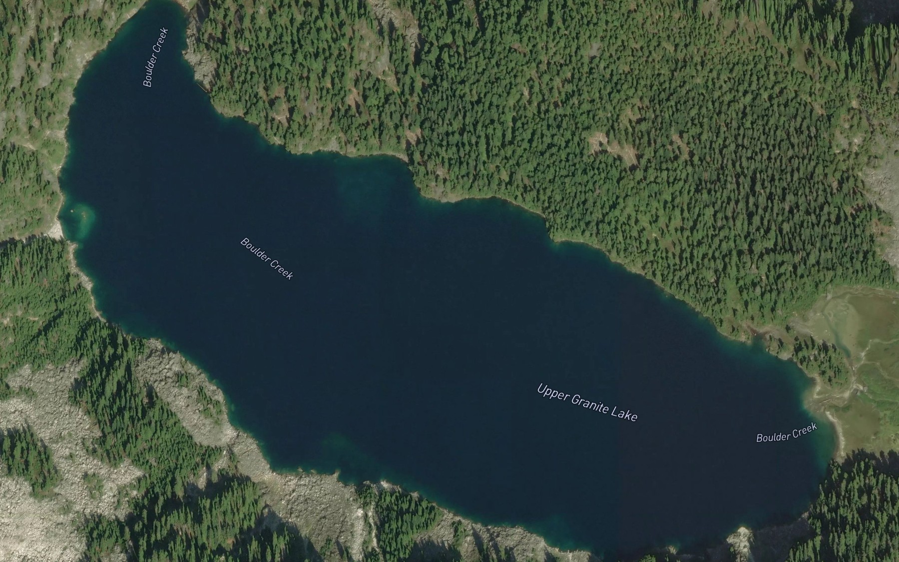 Satellite map of the Upper Granite Lake