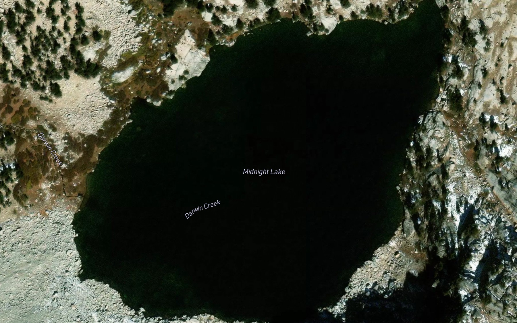 Satellite map of the Midnight Lake
