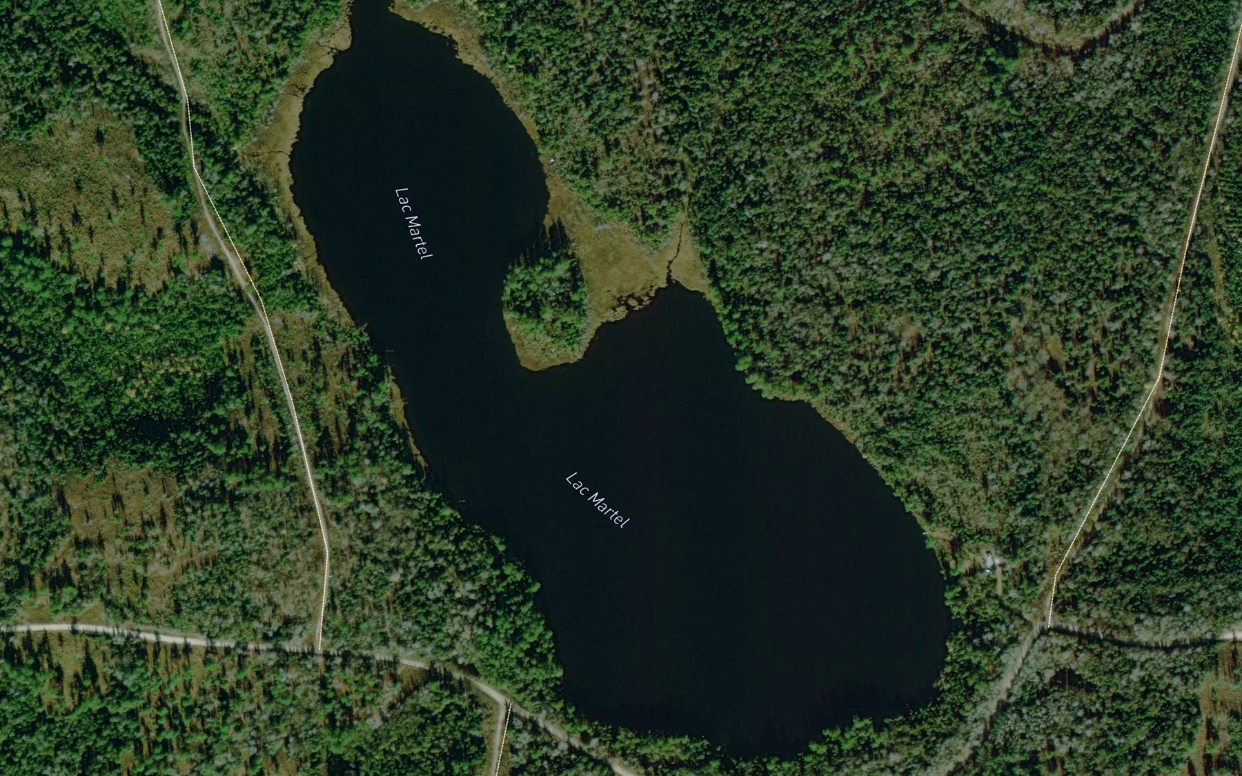 Satellite map of the Lac Martel