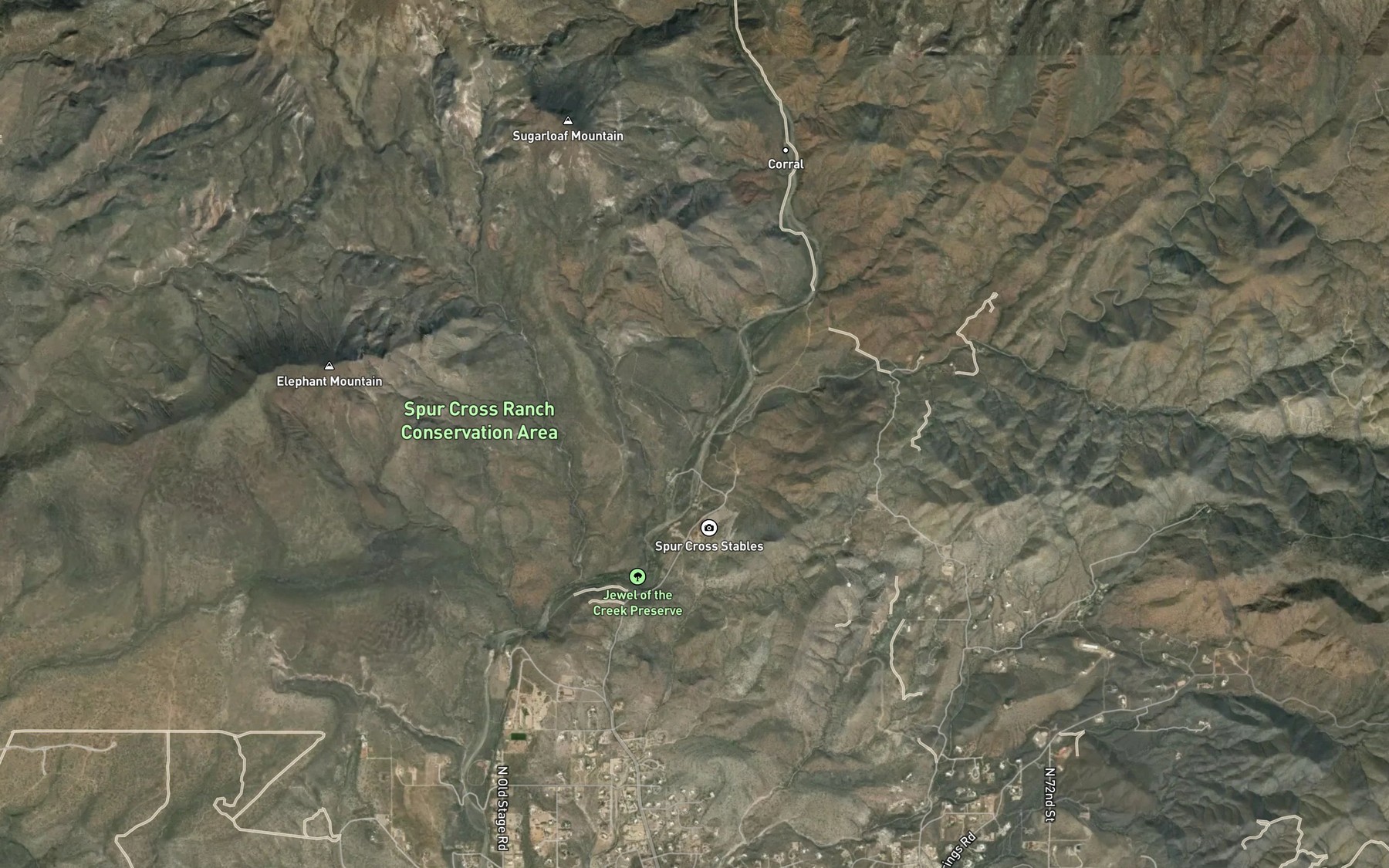 Satellite map of the Cottonwood Creek
