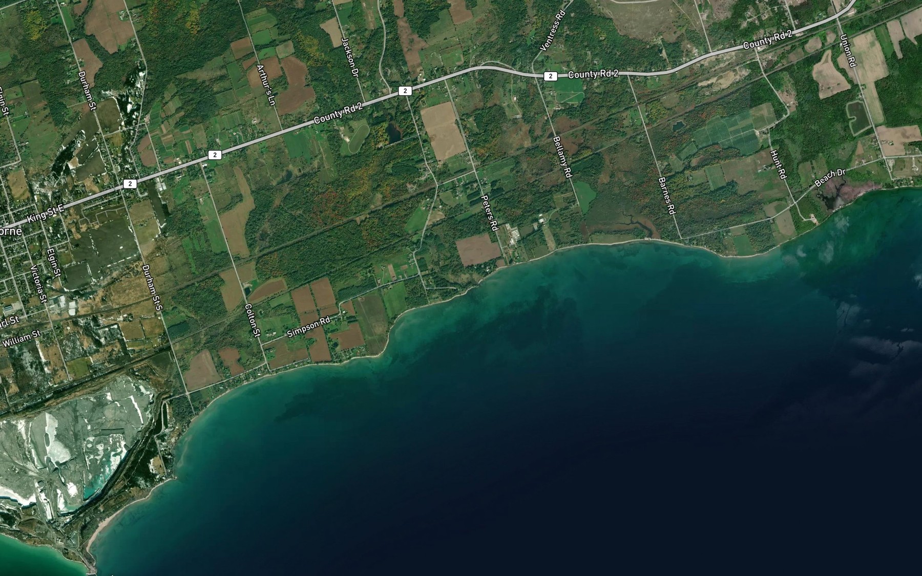 Satellite map of the Salem Creek
