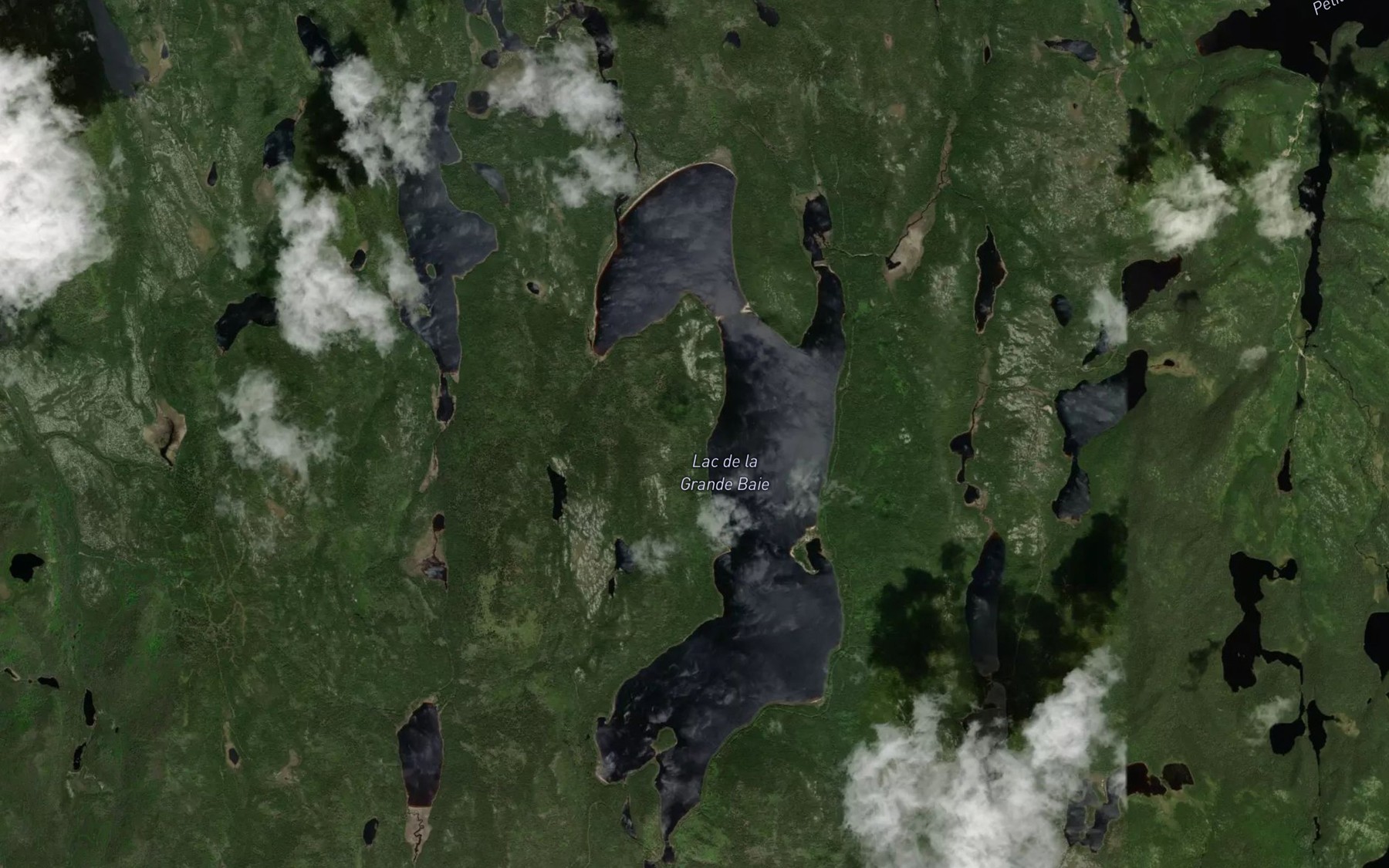 Satellite map of the Lac de la Grande Baie