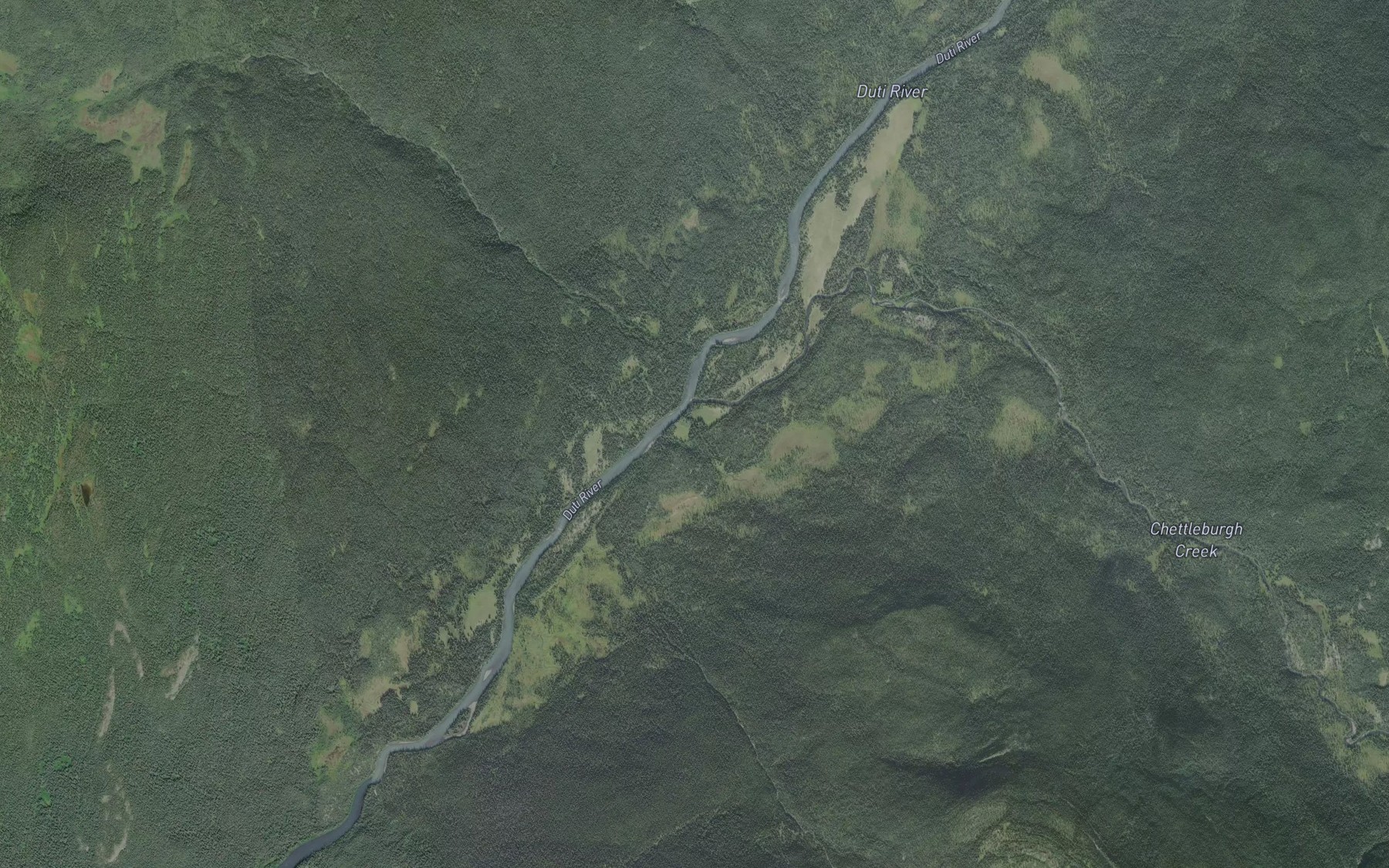 Satellite map of the Chettleburgh Creek